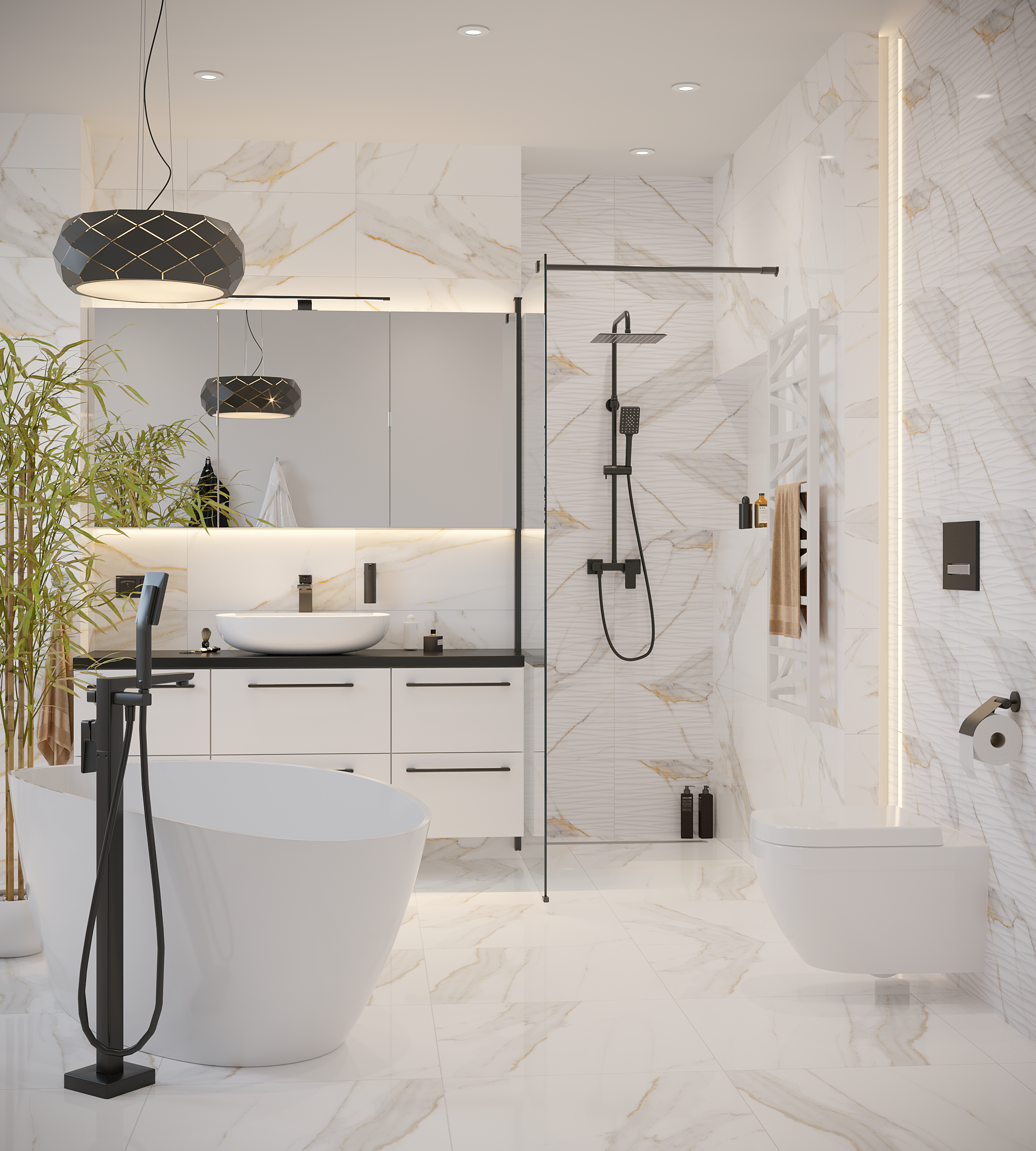 Kabina Walk-in Remix 100x200 transparentna profil czarny Sensea - 8