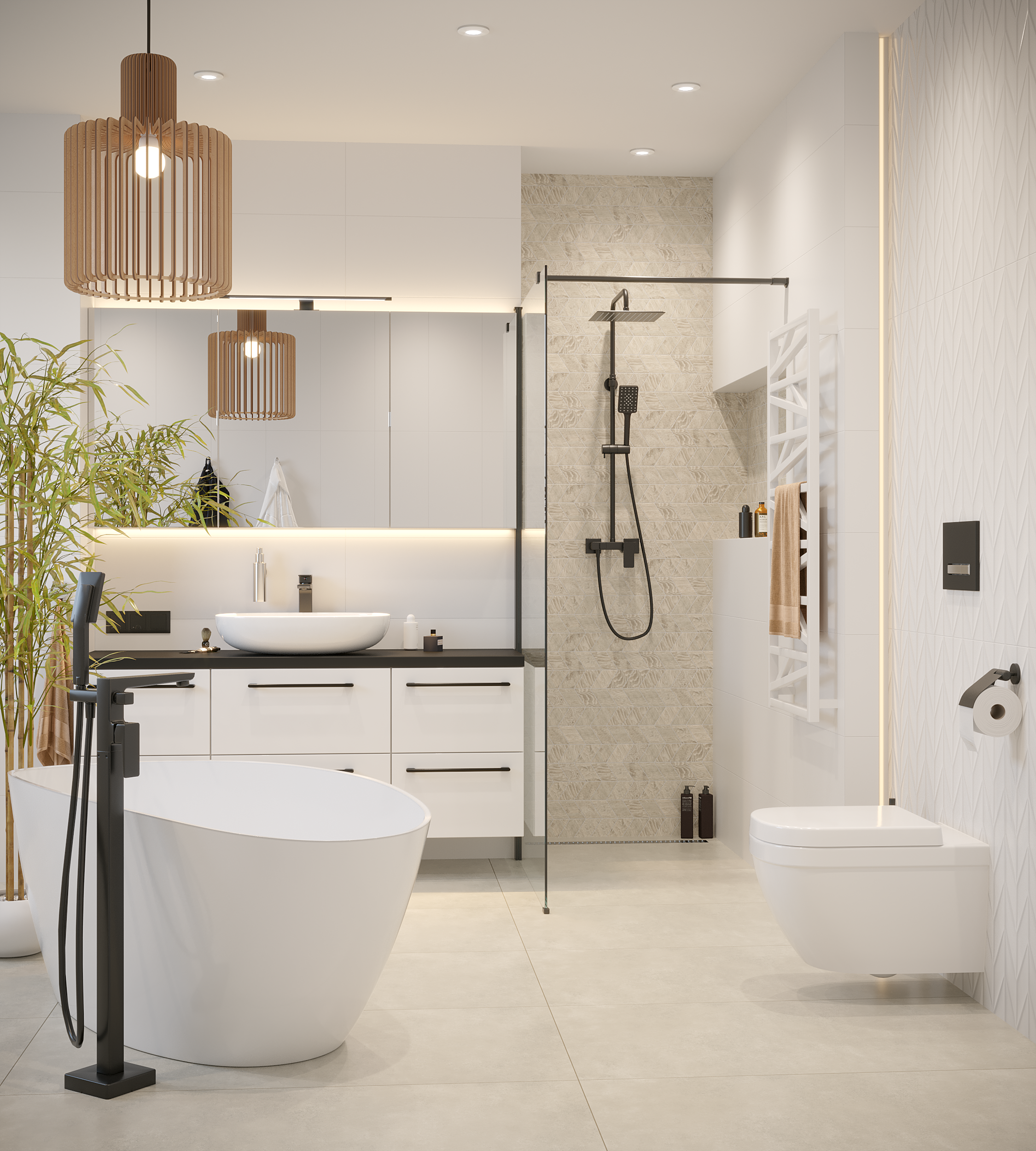 Kabina Walk-in Remix 100x200 transparentna profil czarny Sensea - 7