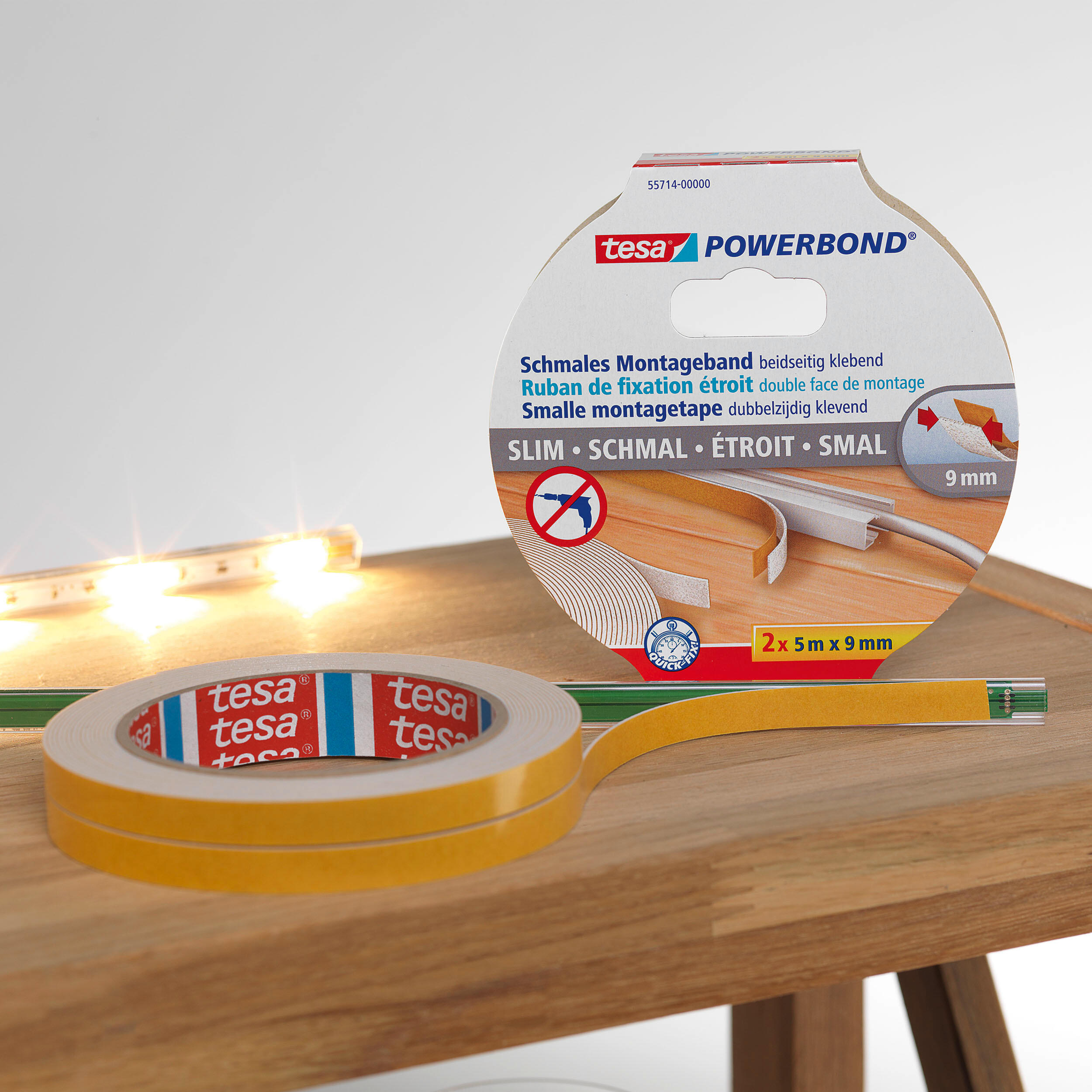 Taśma montażowa dwustronna wąska 2 szt. 5 m x 9 mm TESA - 2