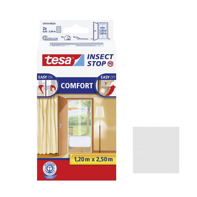 Moskitiera na drzwi Comfort 120 x 250 cm Biała Tesa