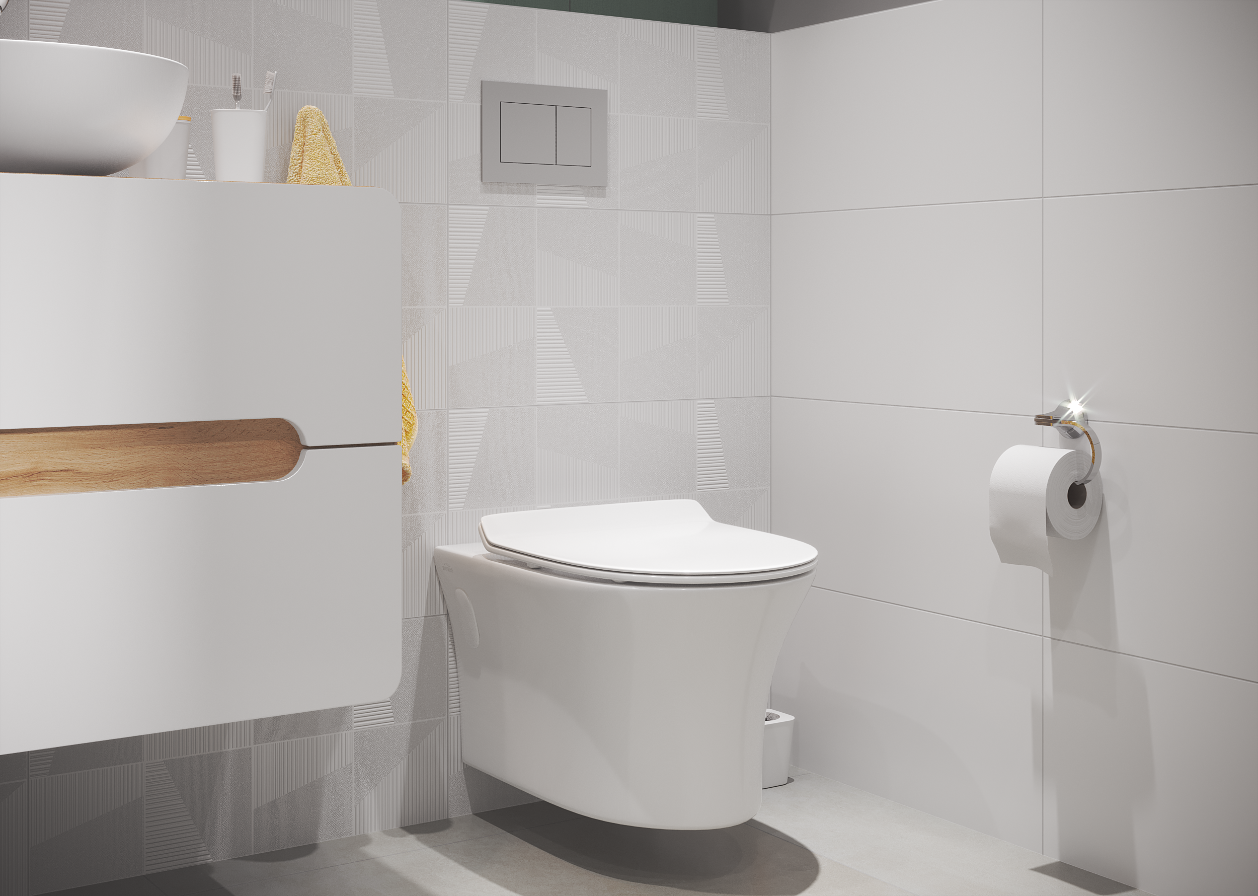 Umywalka ceramiczna nablatowa Dokos 40 Invena - 3