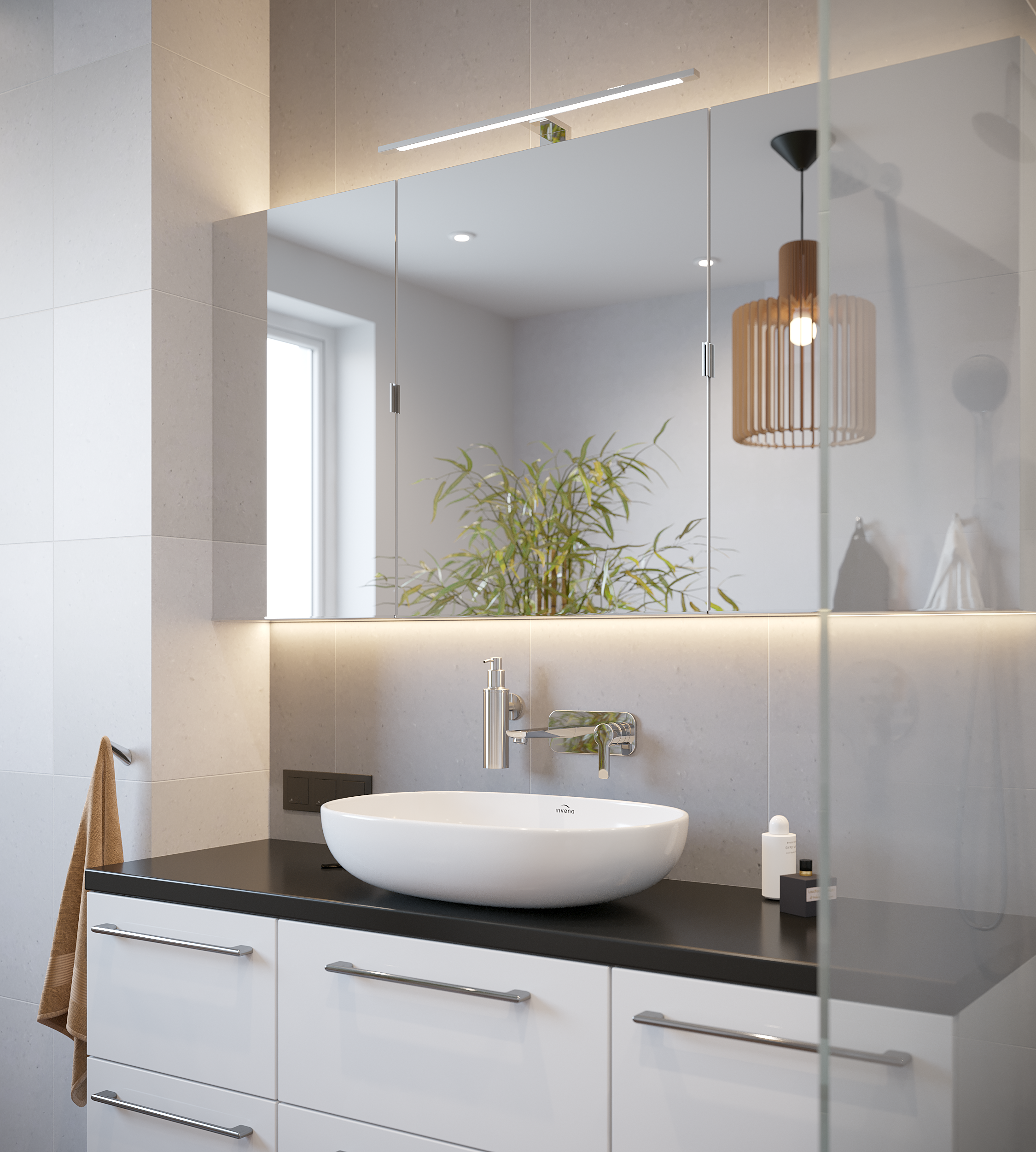 Umywalka ceramiczna nablatowa Teja 60 Invena - 17