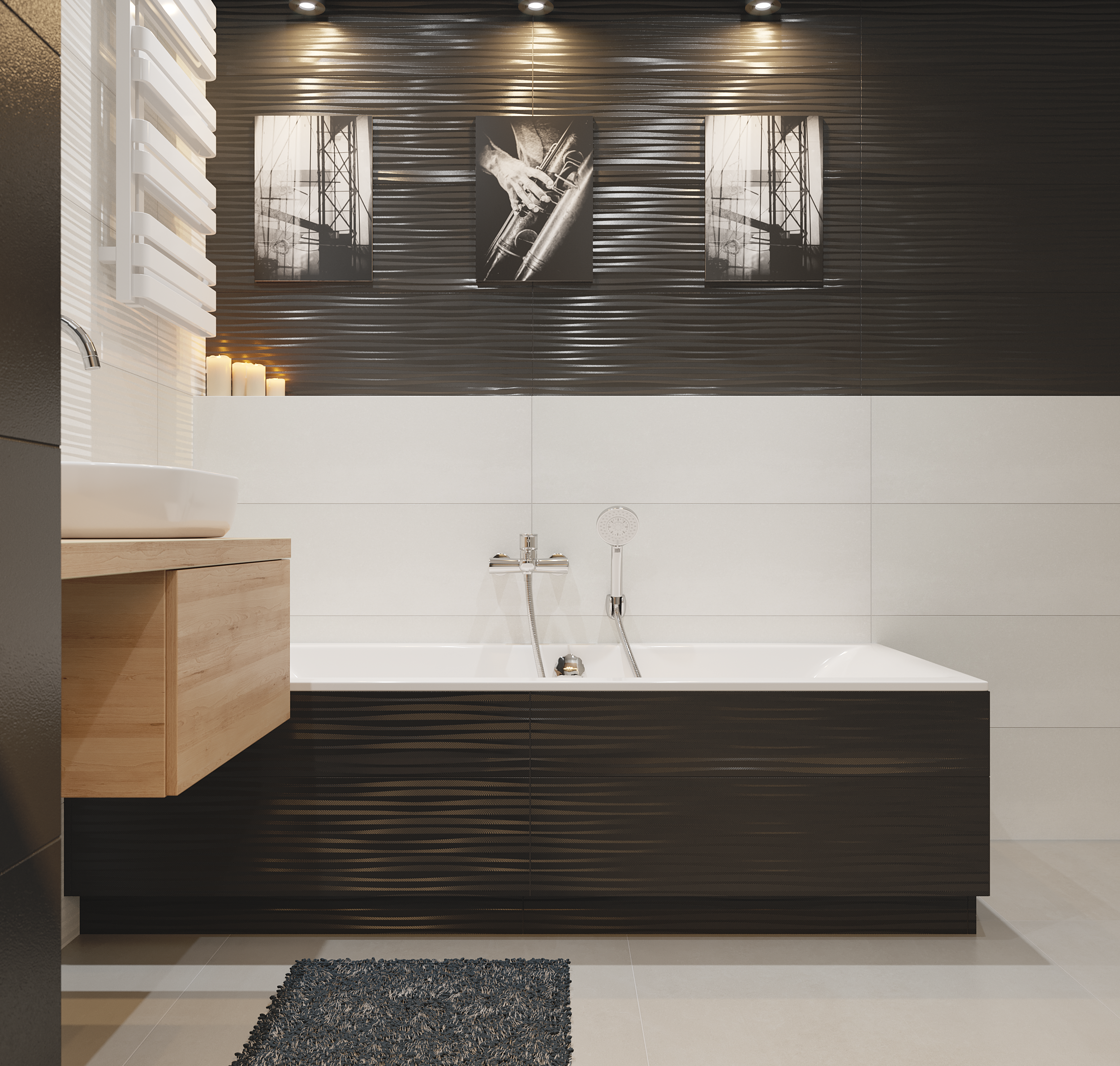 Grzejnik WARP S 85x50 cm Biały D 585W Roz 5cm 6 Bar TERMA - 2