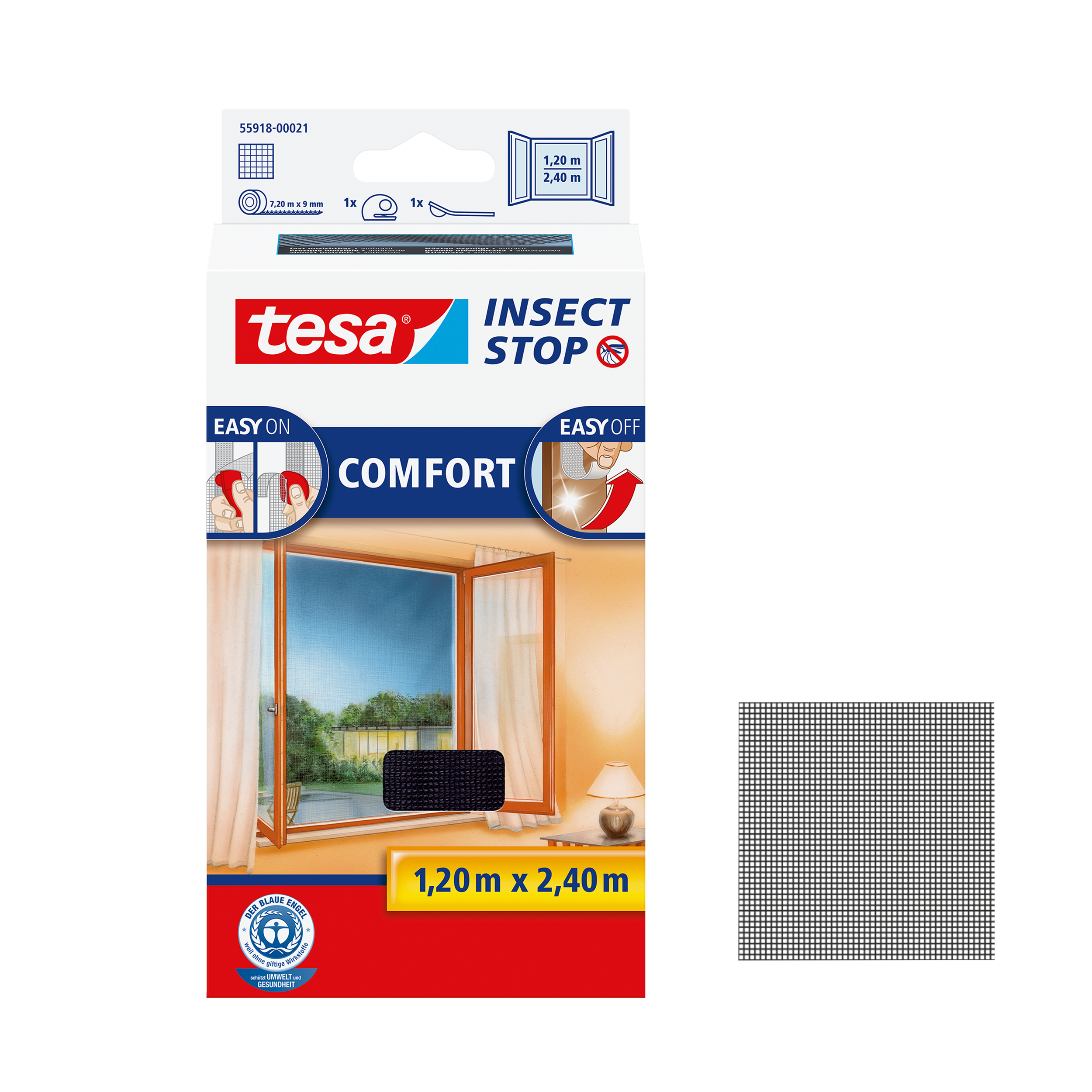 Moskitiera na okno Comfort 120 x 240 cm Czarna Tesa