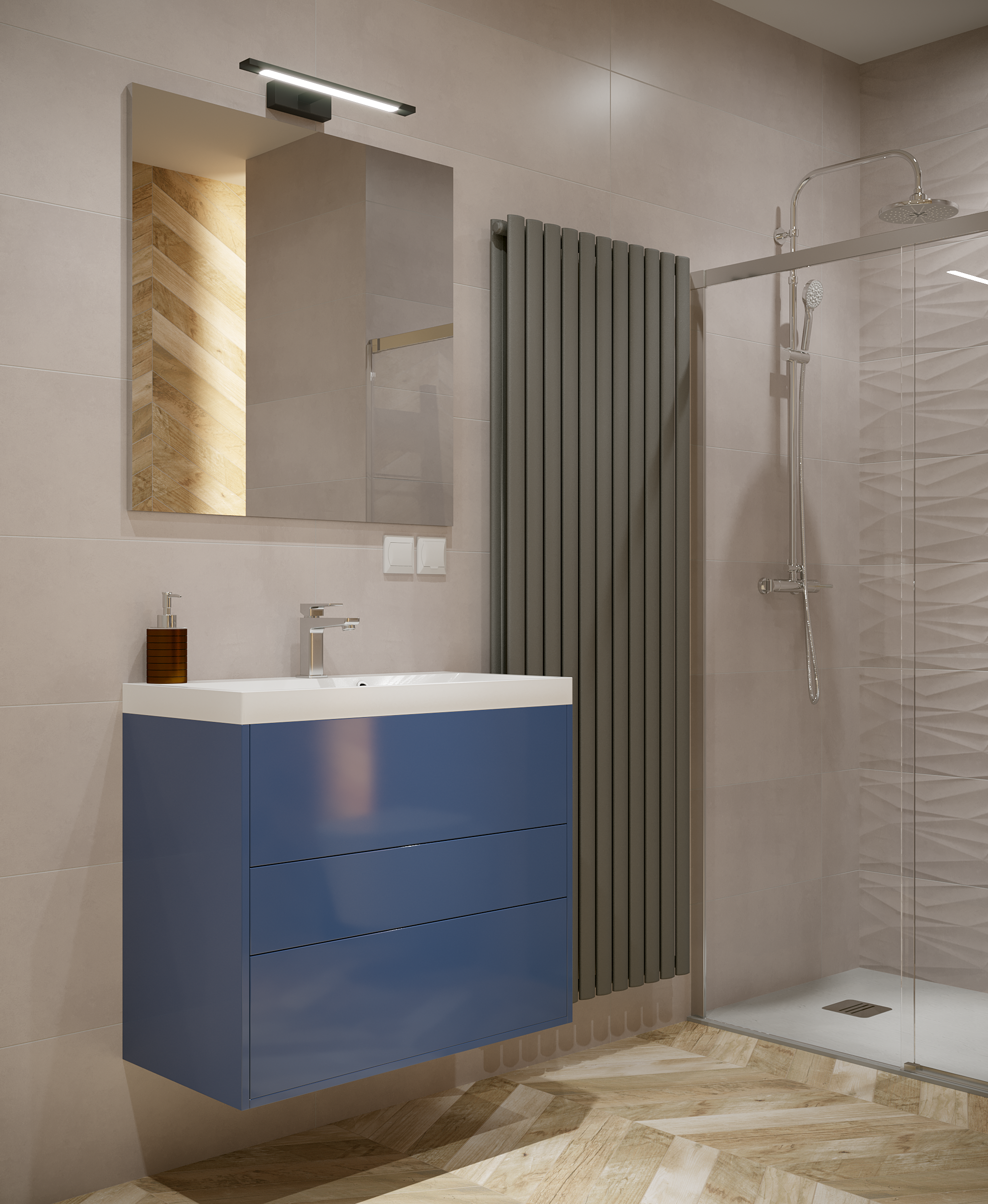 Porta doccia scorrevole Remix, L 136.5-140.5 cm x H 195 cm x SP 8 mm, profilo cromo - 2