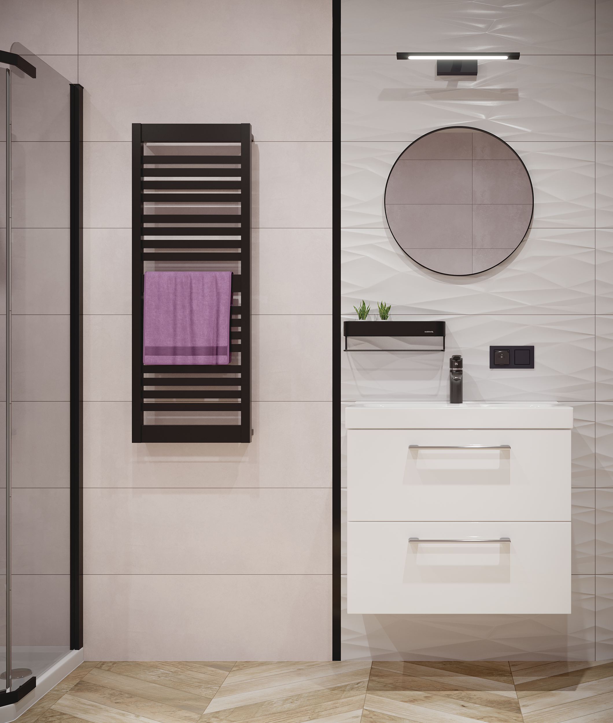 Kinkiet łazienkowy ISLA IP44 40 cm czarny LED LIGHT PRESTIGE - 9