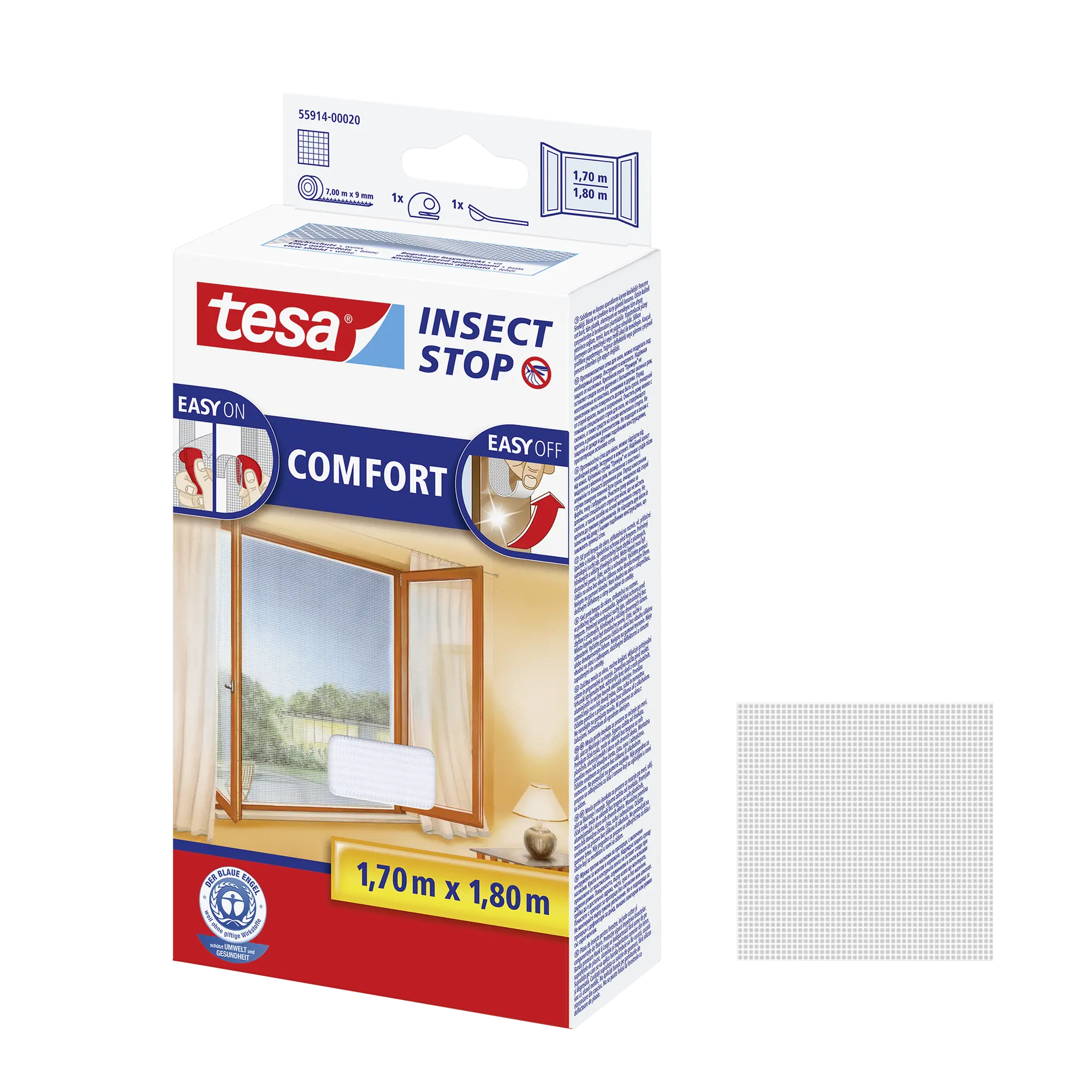 Moskitiera na okno Comfort 170 x 180 cm Biała Tesa