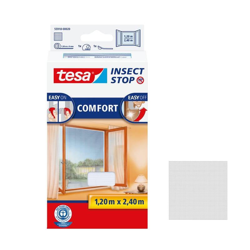 Moskitiera na okno Comfort 120 x 240 cm Biała Tesa