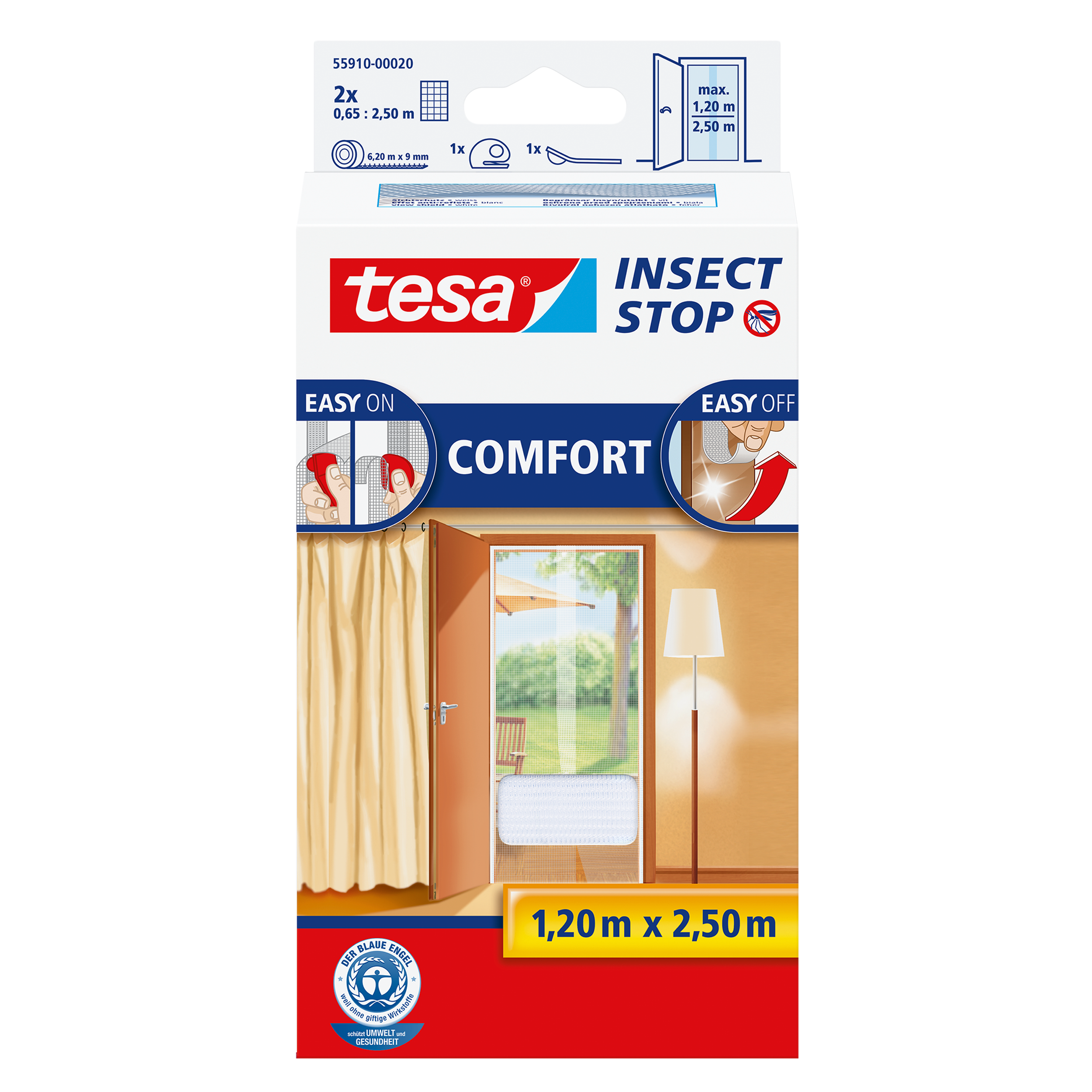 Moskitiera na drzwi Comfort 120 x 250 cm Biała Tesa - 9