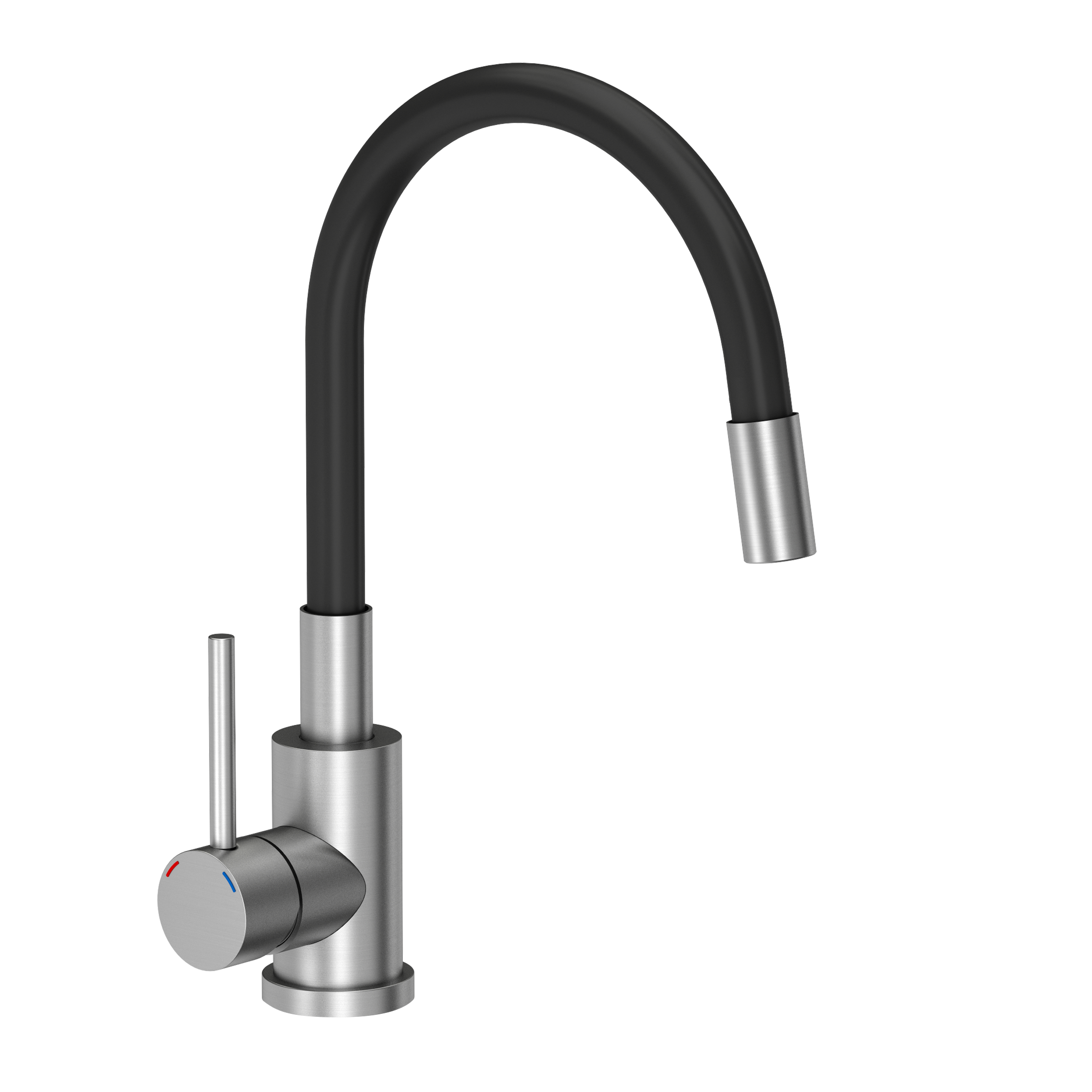 Bateria kuchenna z elastyczną wylewką Elastic Czarna Quadron