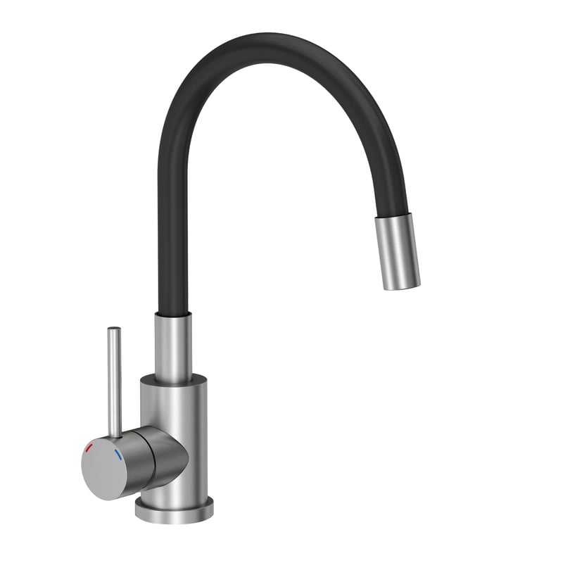 Bateria kuchenna z elastyczną wylewką Elastic Czarna Quadron