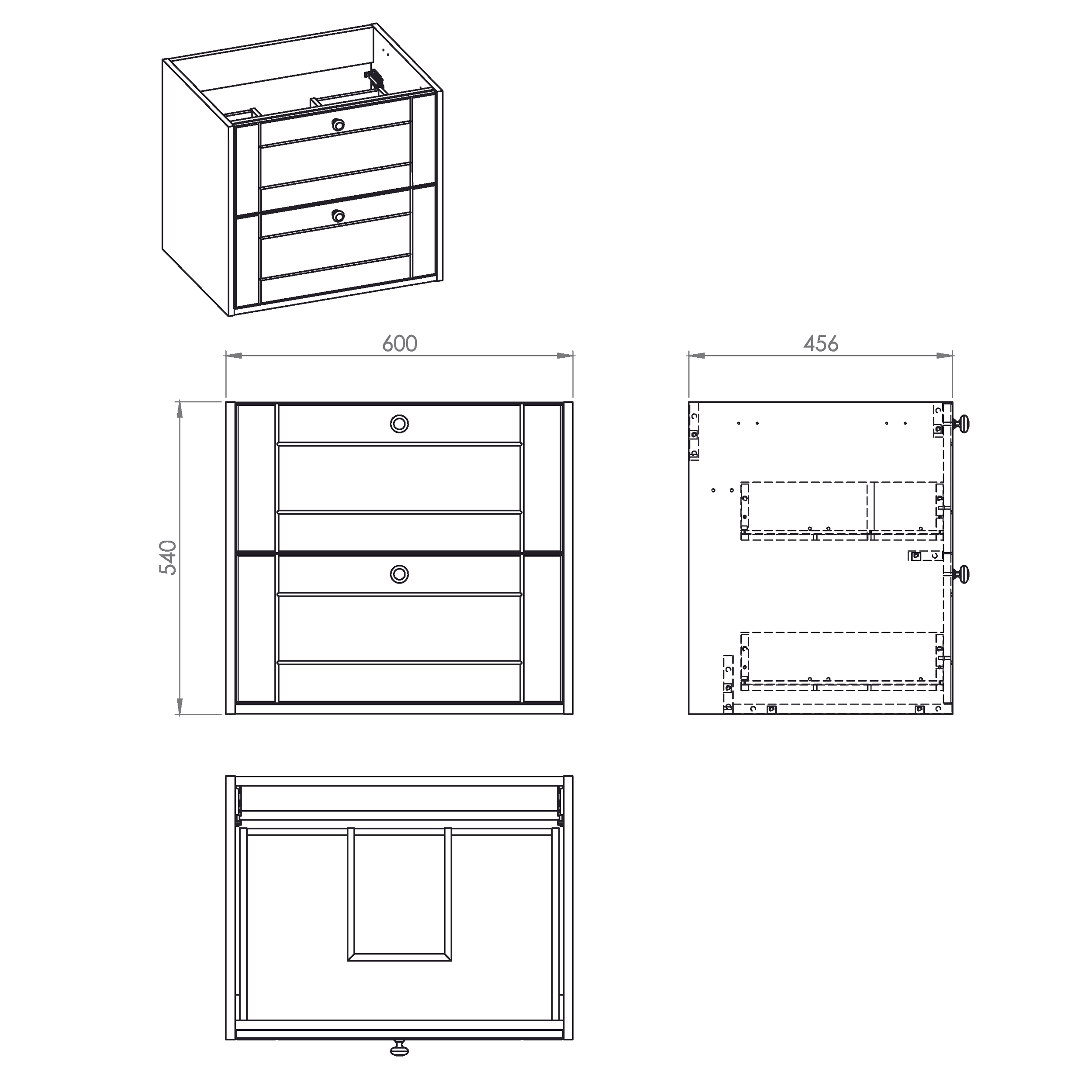 Szafka pod umywalkę  Kinga 60 x 54 x 45.6 Sensea - 6