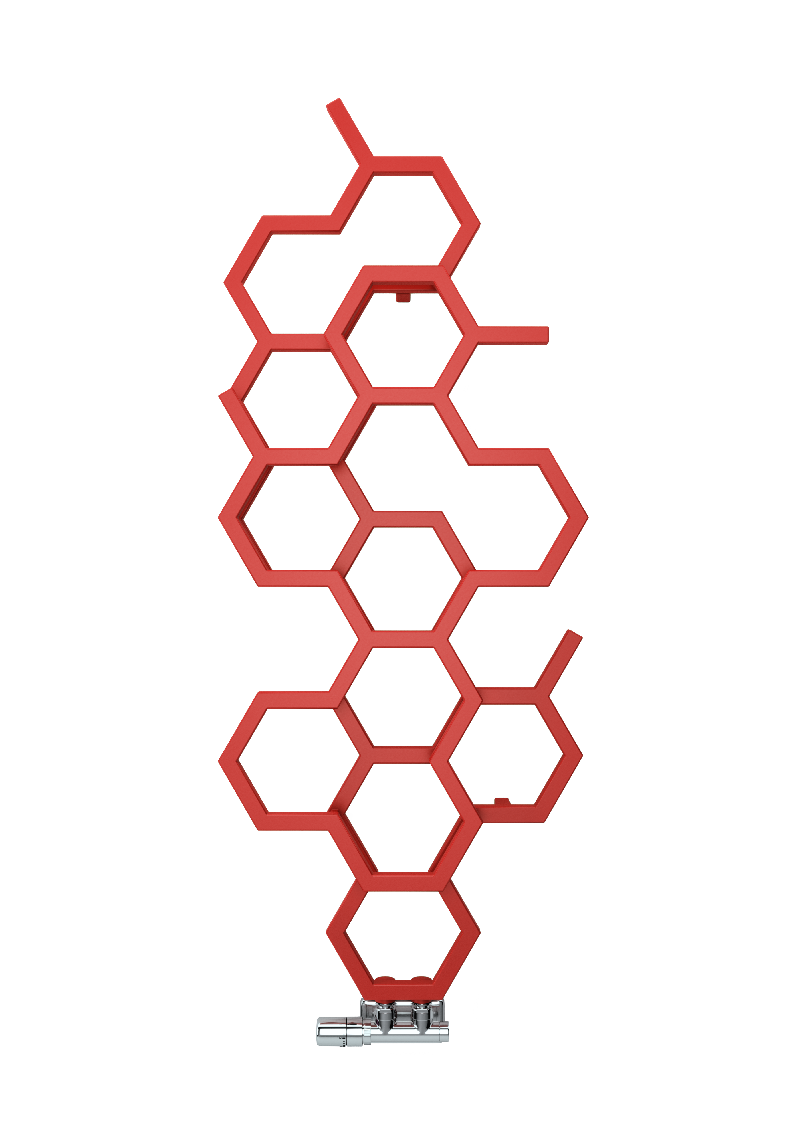 Grzejnik HEX 122x48.6 cm Czerwony 346W Roz 5cm 10 Bar TERMA
