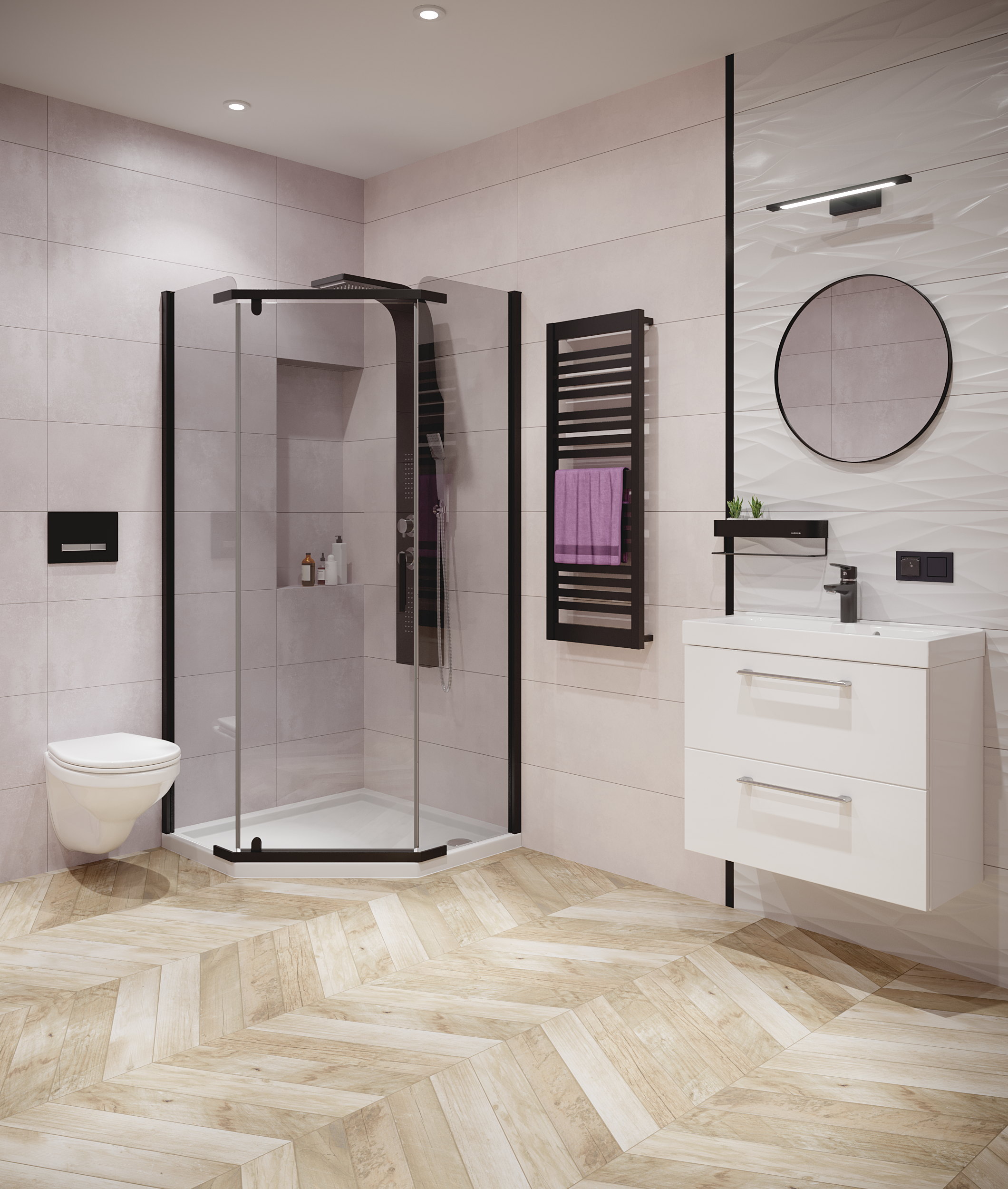 Kinkiet łazienkowy ISLA IP44 40 cm czarny LED LIGHT PRESTIGE - 5