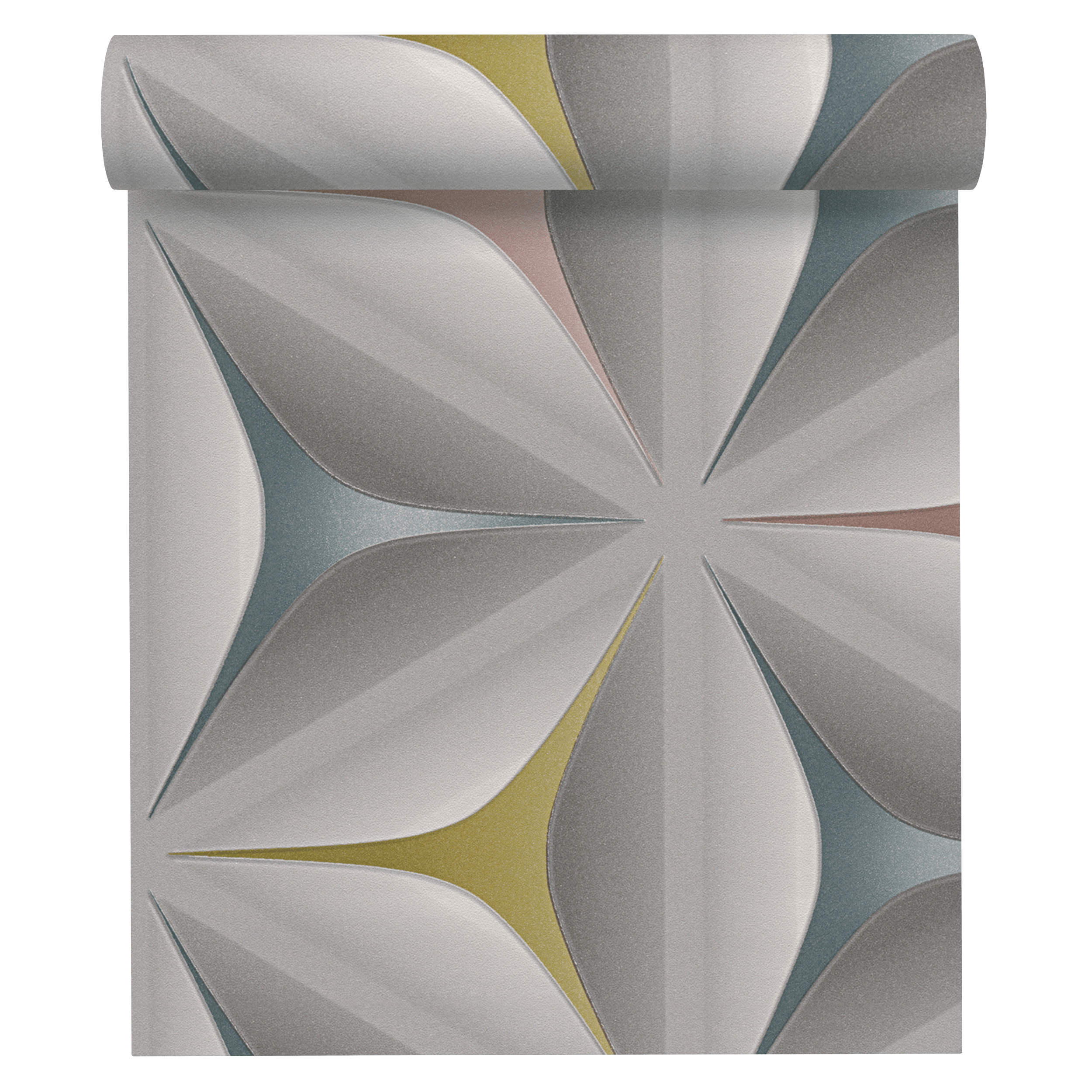 Tapeta 3D Geometric szara winylowa na flizelinie