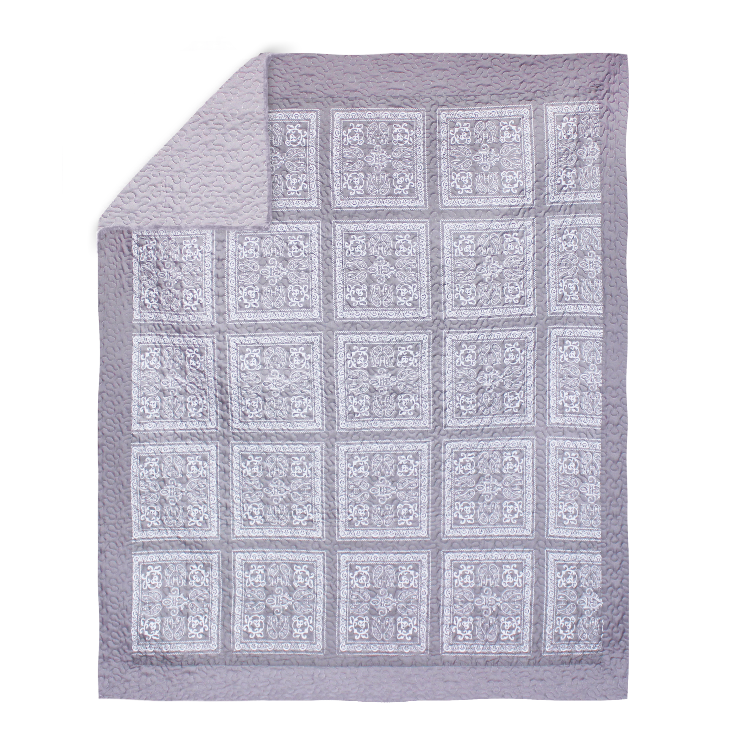 Narzuta dwustronna Platinum srebrna 220 x 240 cm