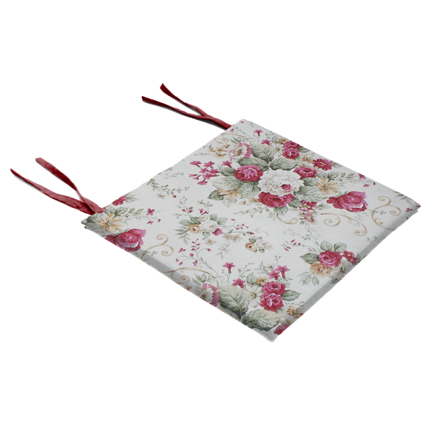 Poduszka na krzesło Mia Blumen czerwona 40 x 40 x 2 cm