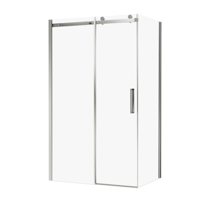 Kabina prysznicowa prostokątna Laurena 100 x 90 x 200 cm chrom szkło transparentne Wellneo