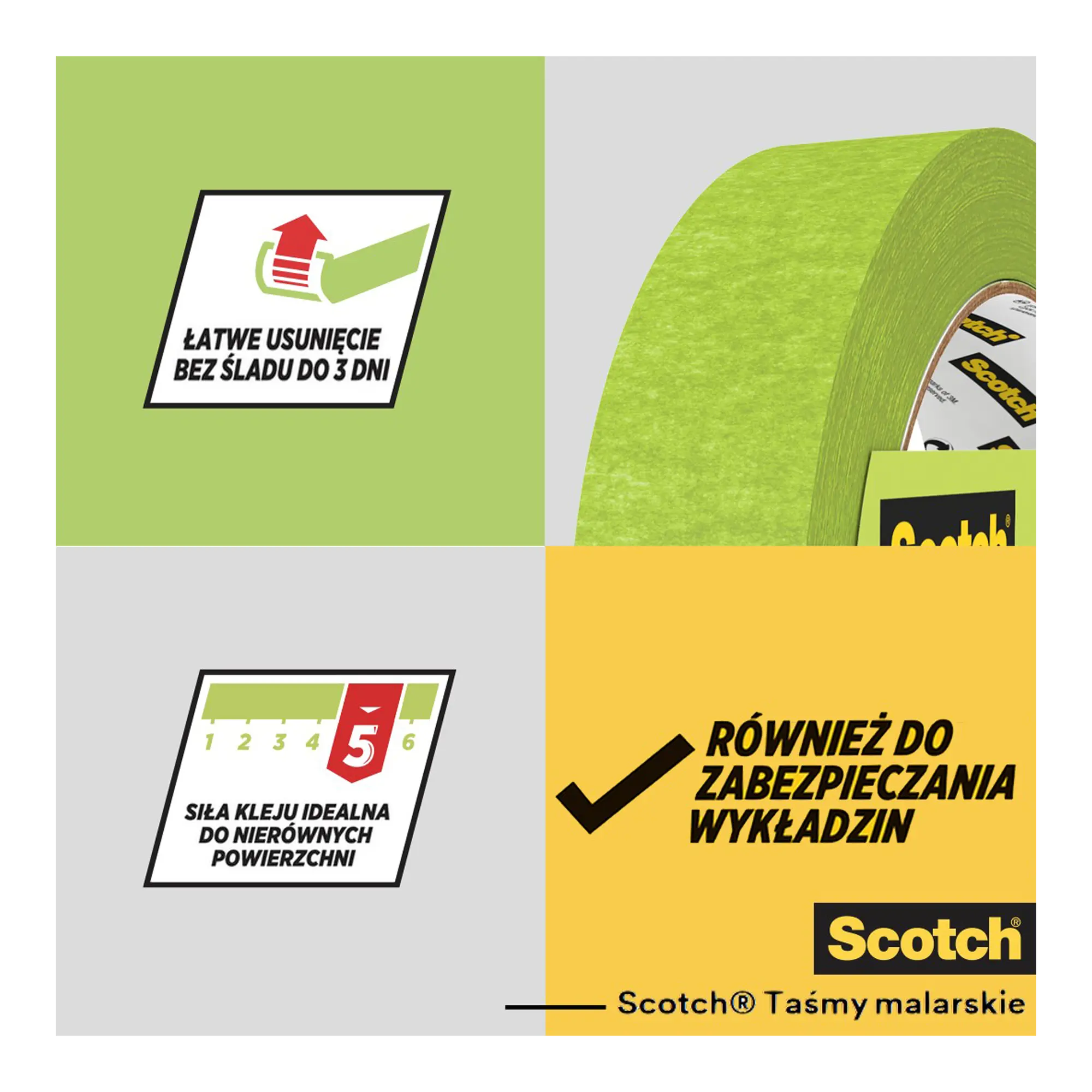Scotch® Taśma malarska do chropowatych powierzchni Scotch® 36 mm x 41 m, 70% PEFC. - 6