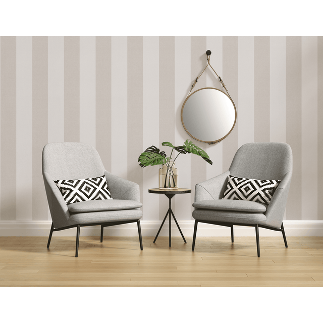 Papel pintado Vinilo Geométrico beige Naturlich 948342 A.S. Creation. De 53cm x 10.05m. Lavable. Apto para cocinas o baños. Método de pegado: aplicación cola en pared