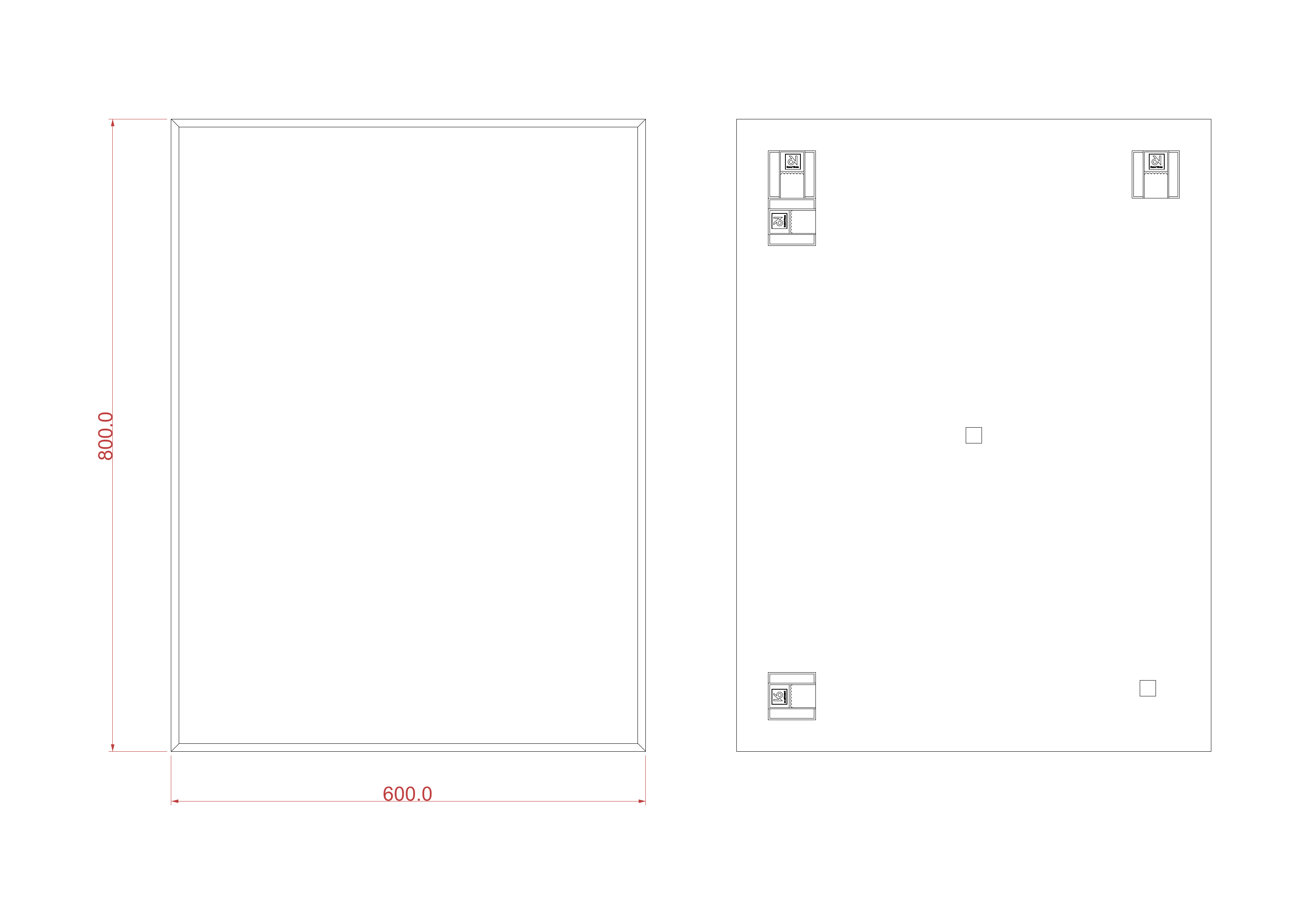 Lustro łazienkowe bez oświetlenia PROSTOKĄTNE 80 x 60 cm DUBIEL VITRUM - 3