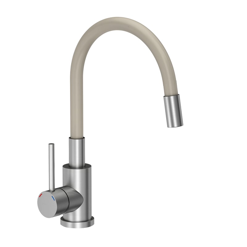 Bateria kuchenna z elastyczną wylewką Elastic Beżowa Quadron