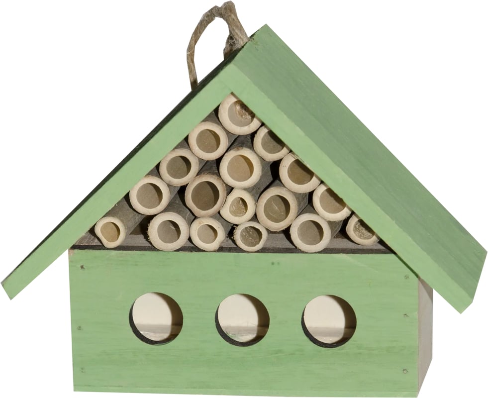 Domek dla pożytecznych owadów 17x6x13 cm drewniany różowy wiszący