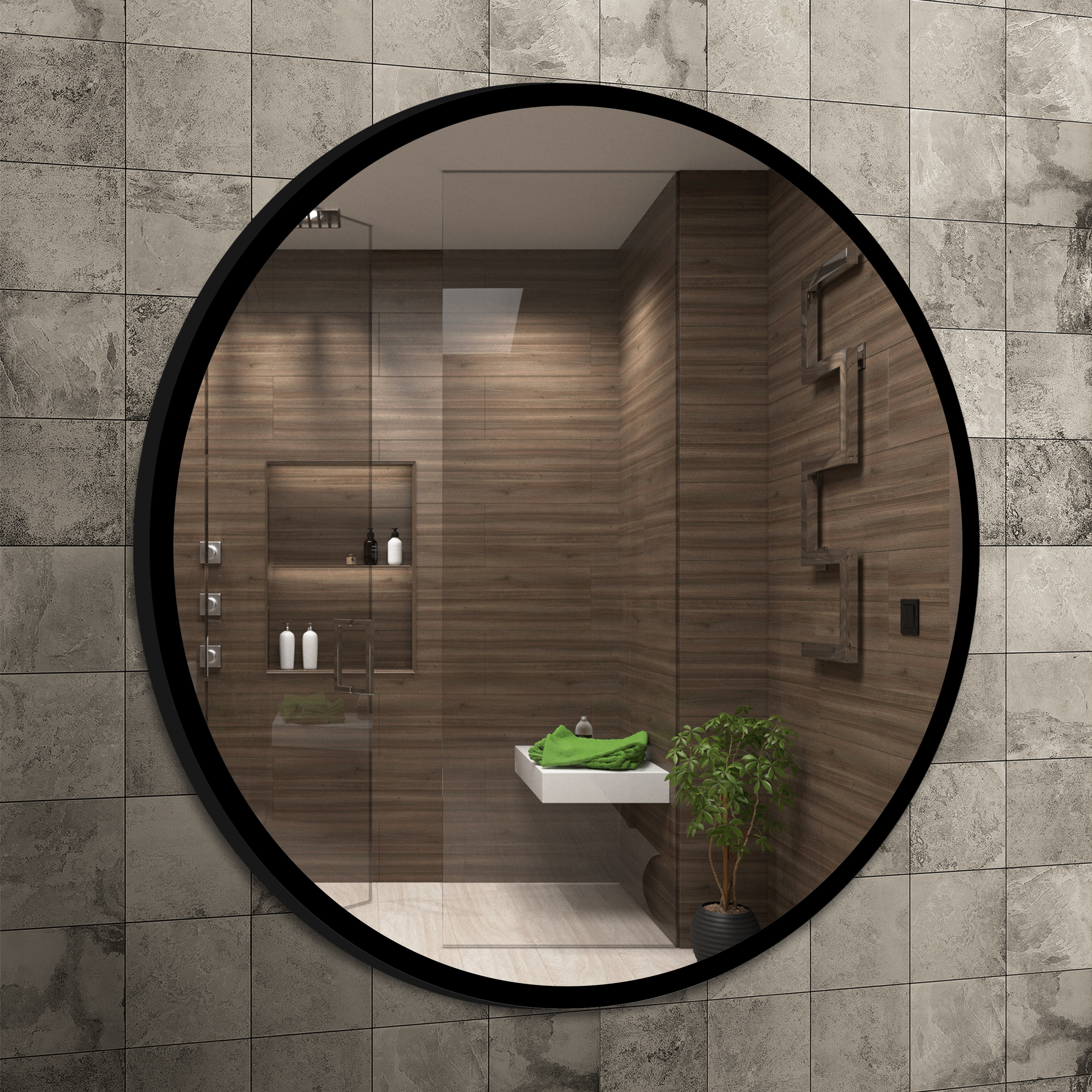 Lustro łazienkowe bez oświetlenia RUND 60 60 x 60 VENTI - 10