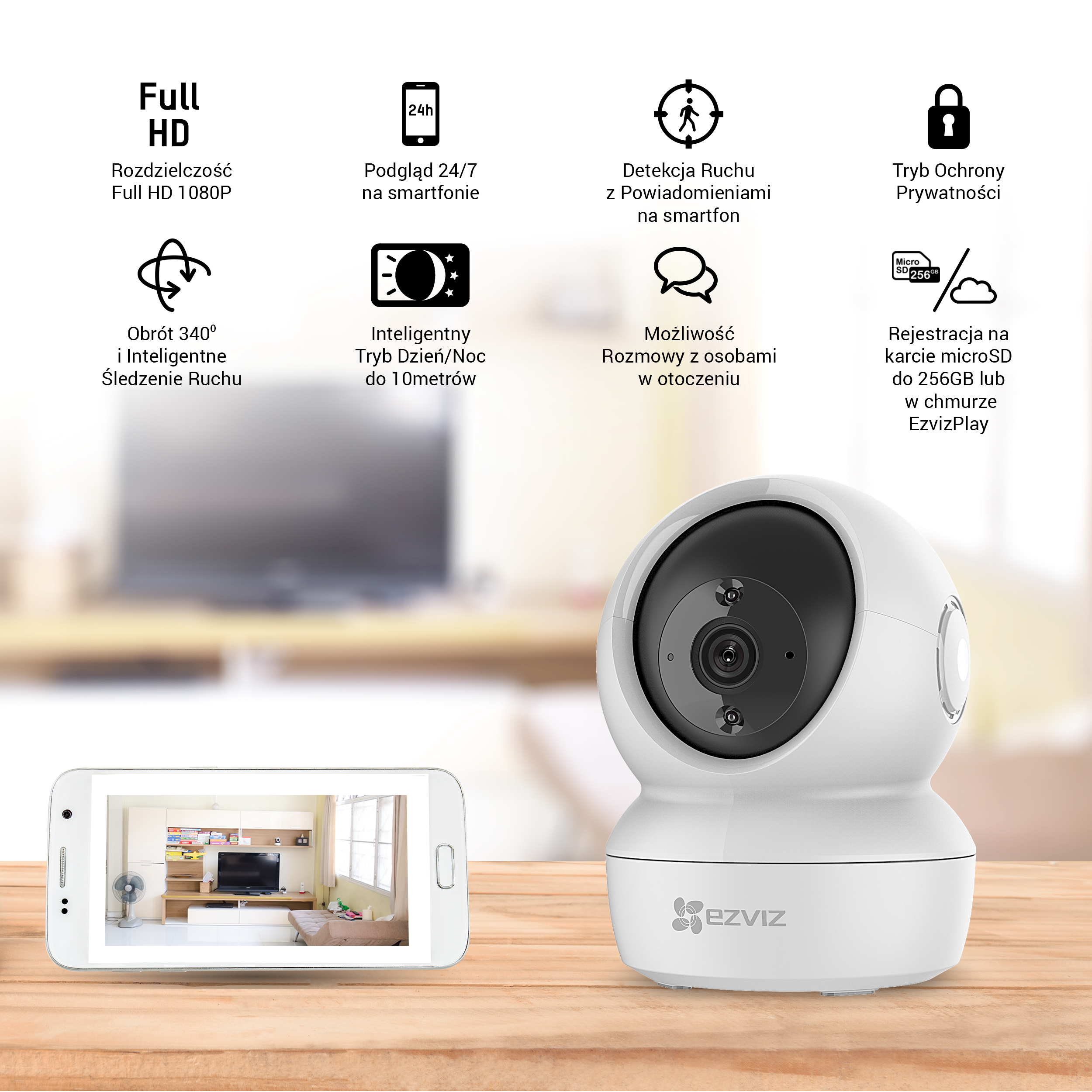 Kamera monitorująca IP C6N FULL HD WiFi EZVIZ - 11