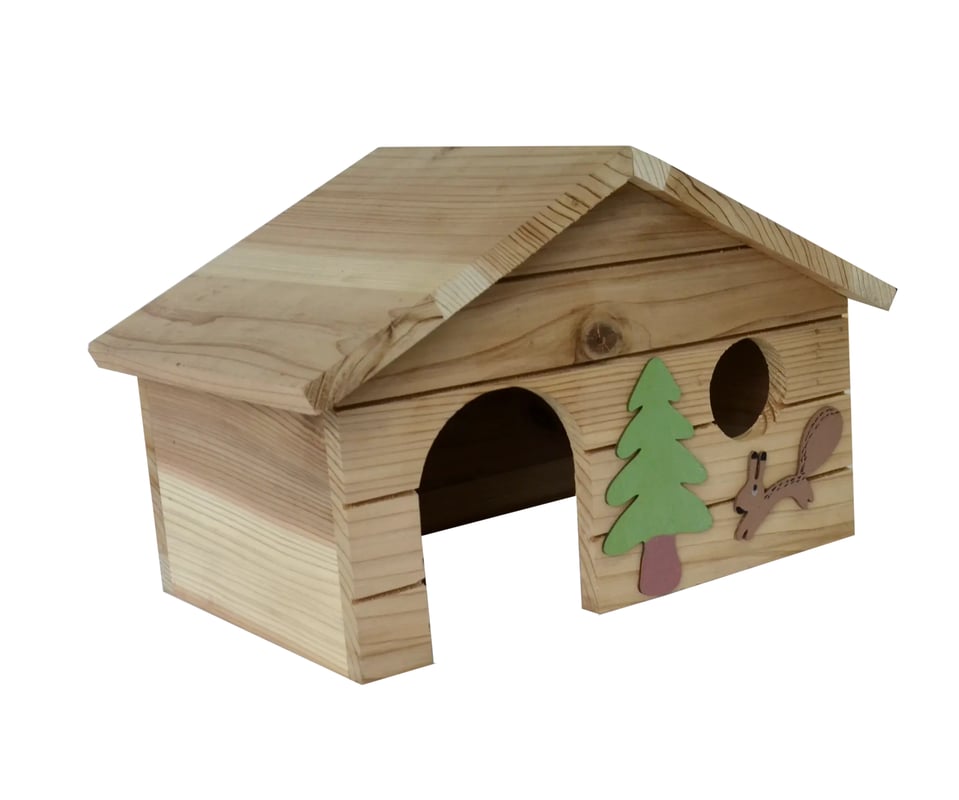 Domek dla wiewiórek 35x25.5x25.5 cm drewniany z okienkiem