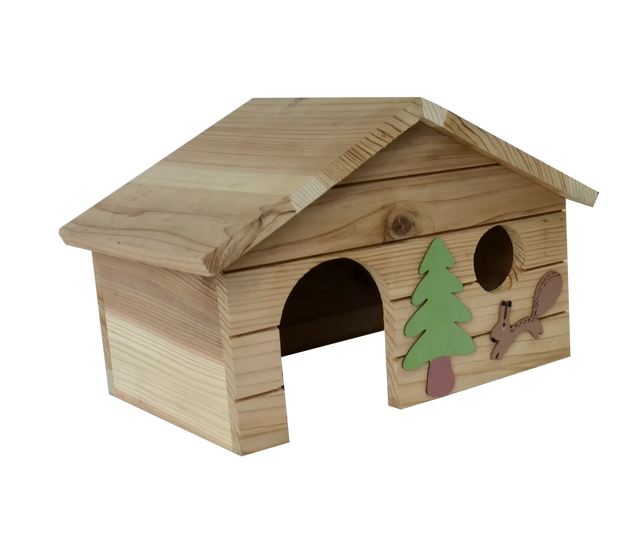 Domek dla wiewiórek 35x25.5x25.5 cm drewniany z okienkiem