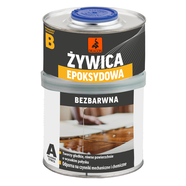 Żywica EPOKSYDOWA 500 g + 250 g bezbarwna DRAGON