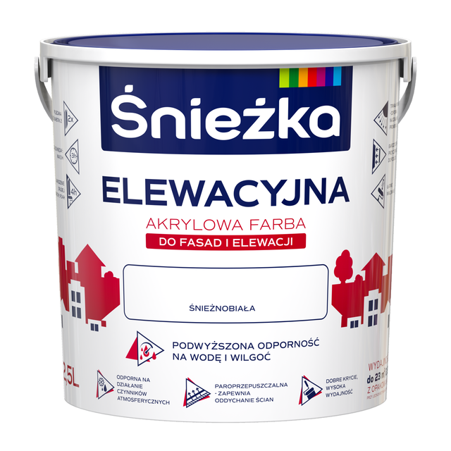 Farba akrylowa ELEWACYJNA 2.5 l Biały ŚNIEŻKA