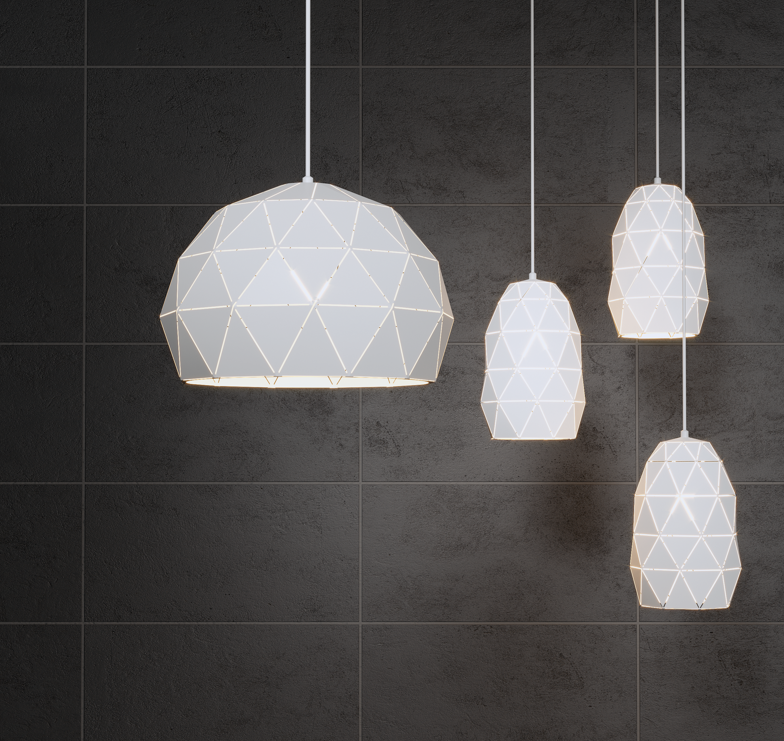 Lampa wisząca Harley biała 3 x E27 Italux - 6