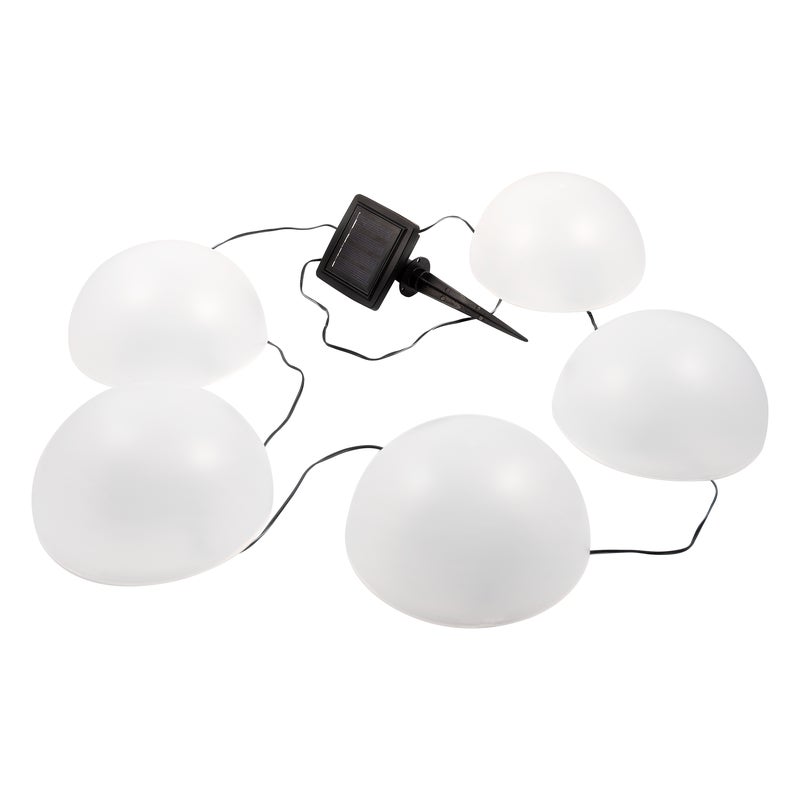 Lampka solarna PÓŁKULA 5 szt. biała EKO-LIGHT
