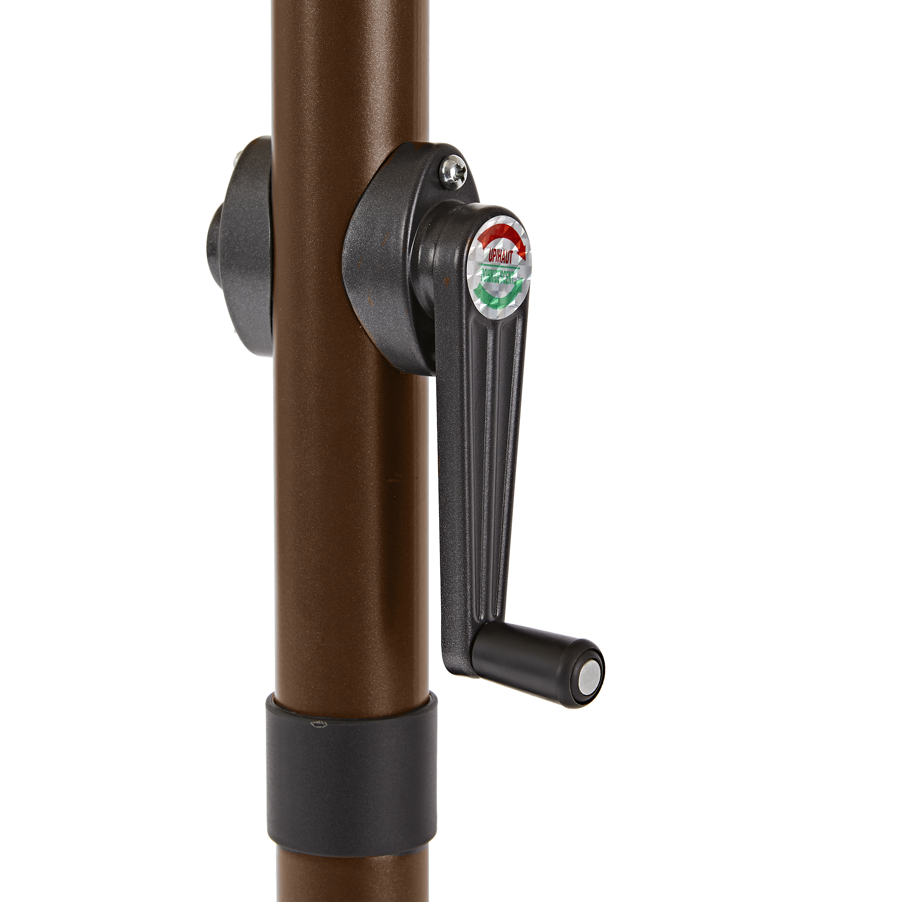 Ombrellone centrale marrone Polar con telo esagonale beige L 262 x P 262 x H 231 cm - 5