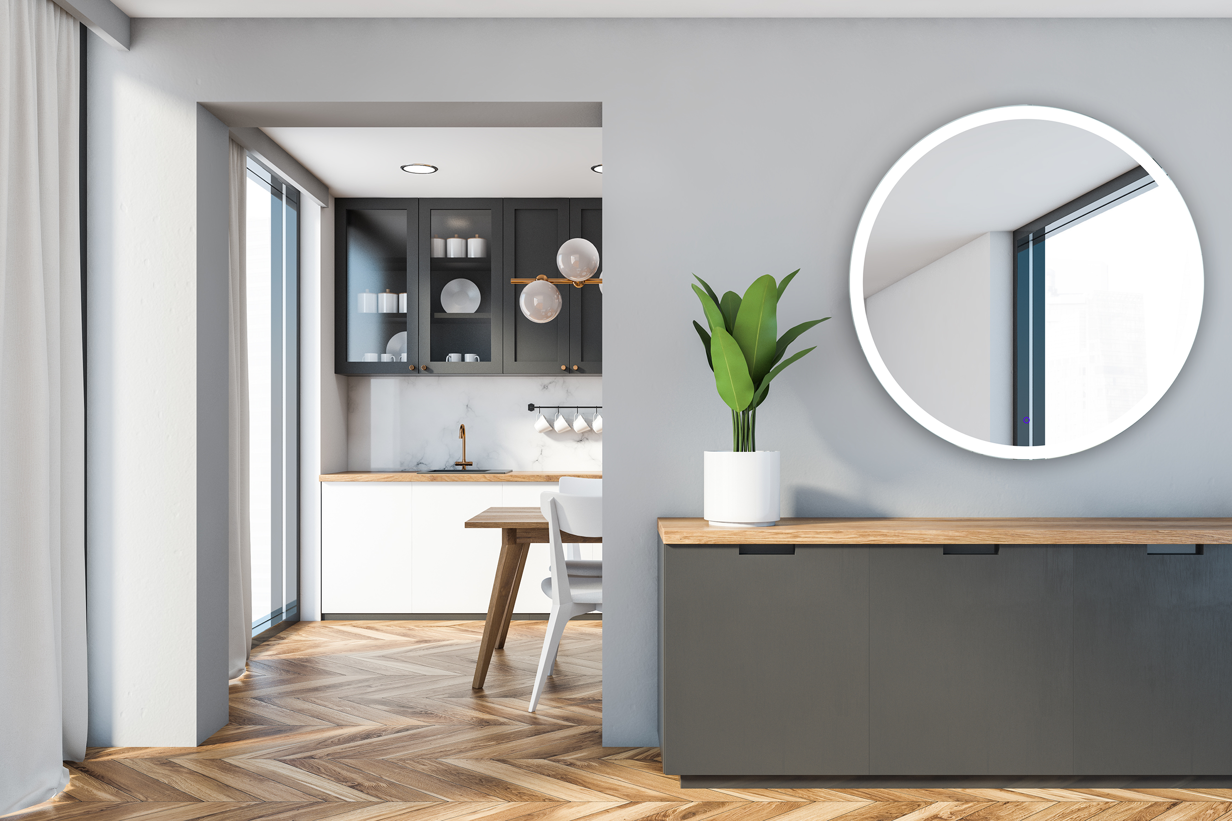 Lustro z wbudowanym oświetleniem RING LED 80 x 80 VENTI - 10