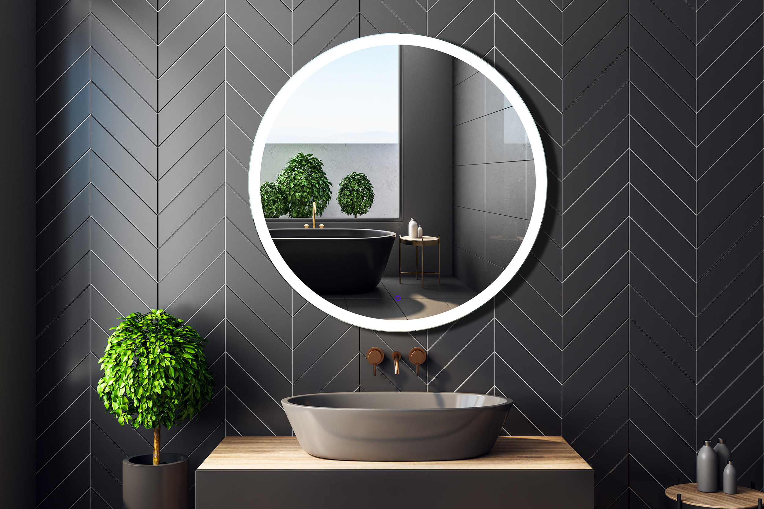 Lustro z wbudowanym oświetleniem RING LED 80 x 80 VENTI - 8