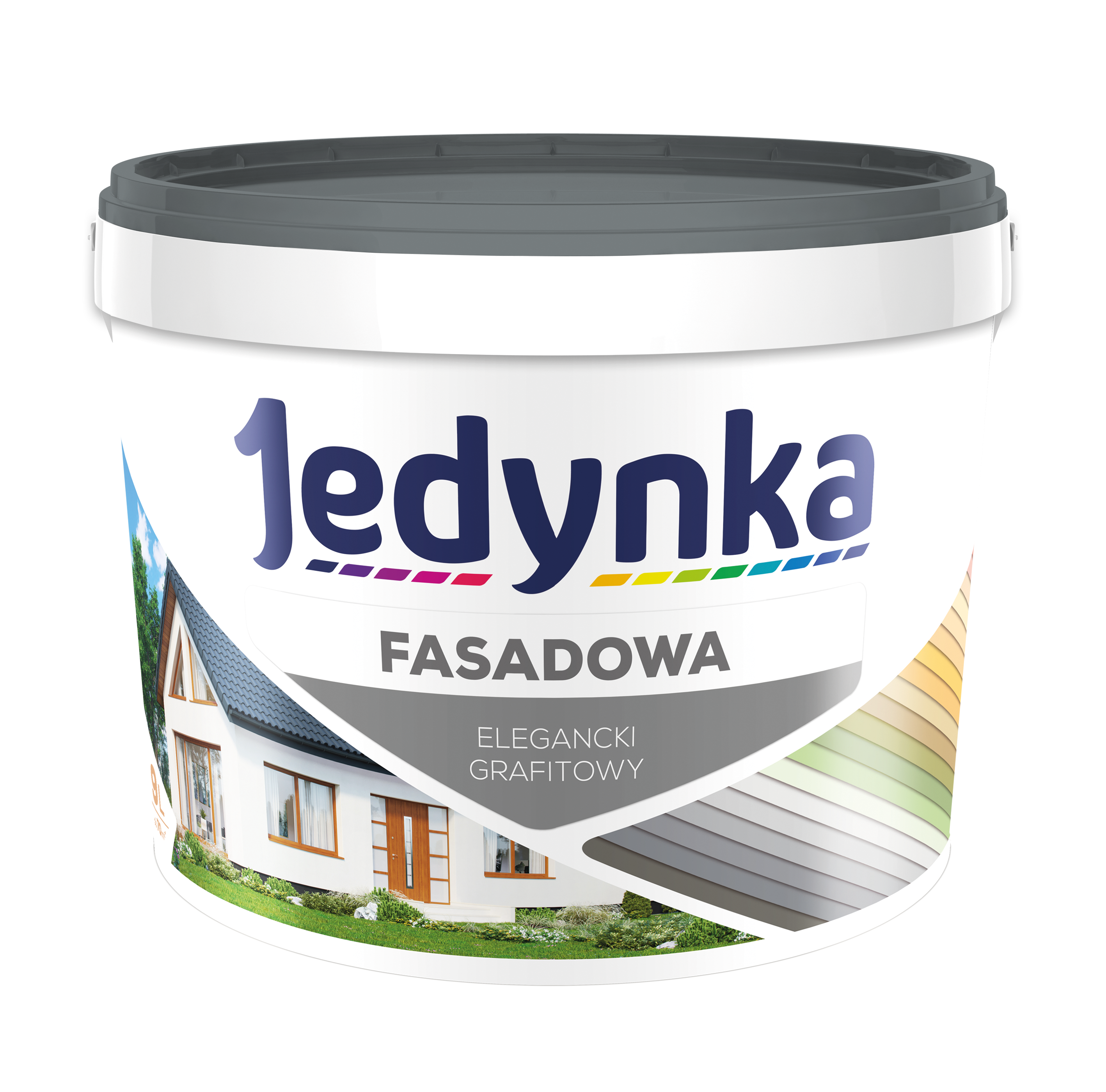 Farba elewacyjna FASADOWA 9 l Elegancki grafitowy JEDYNKA