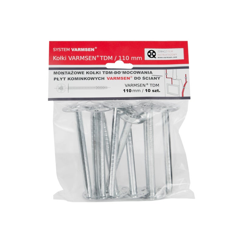 Zdjęcia - Akcesorium kominkowe Kołki montażowe do płyt kominkowych TDM 110 mm 10 sztuk Varmsen