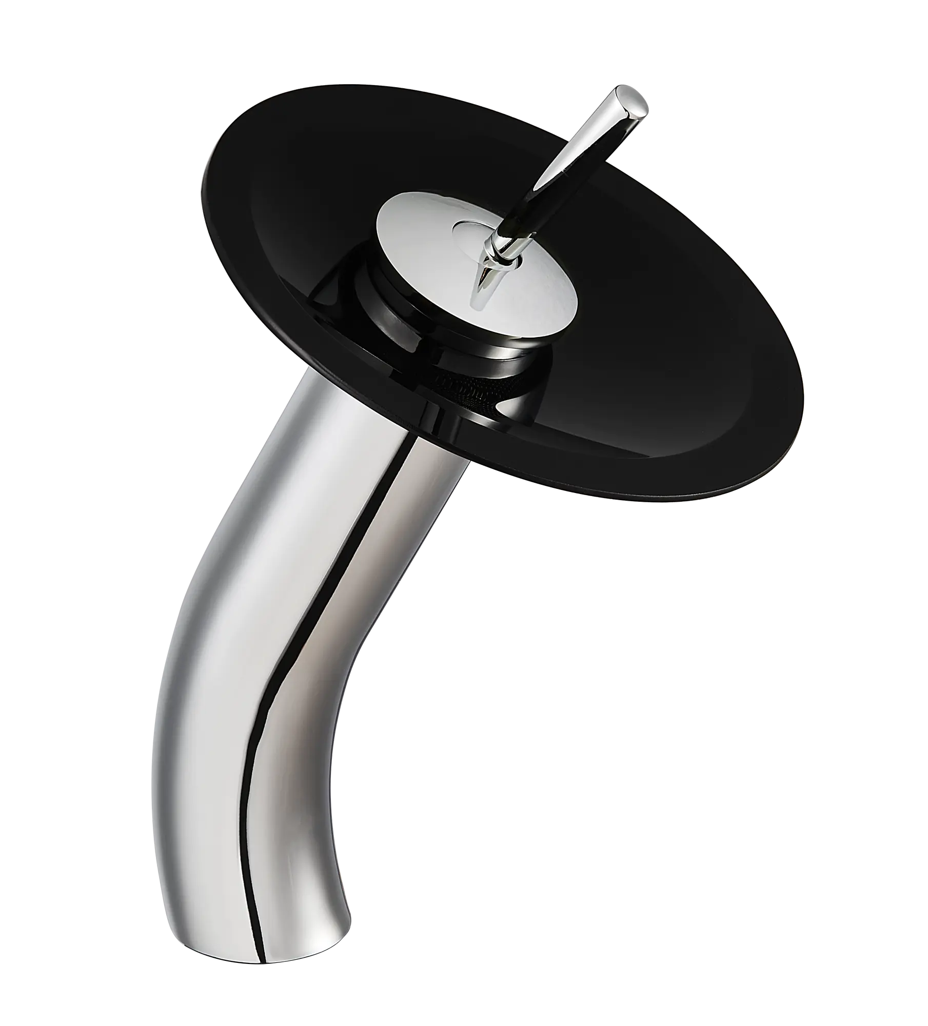 Bateria umywalkowa czarna Szklana Evg Trade