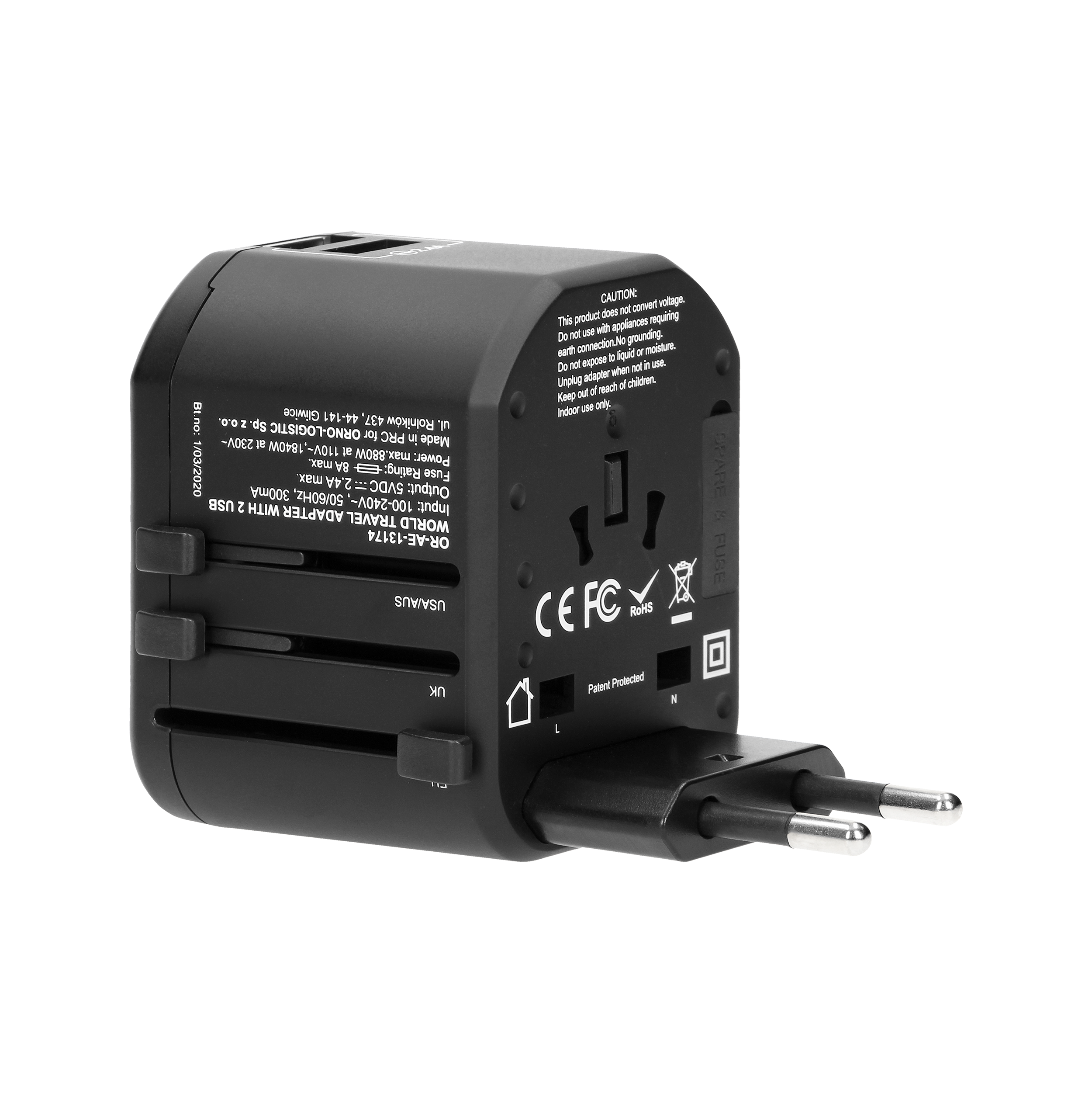 Adapter podróżny GOWORLD USB 5V 2.4A ORNO