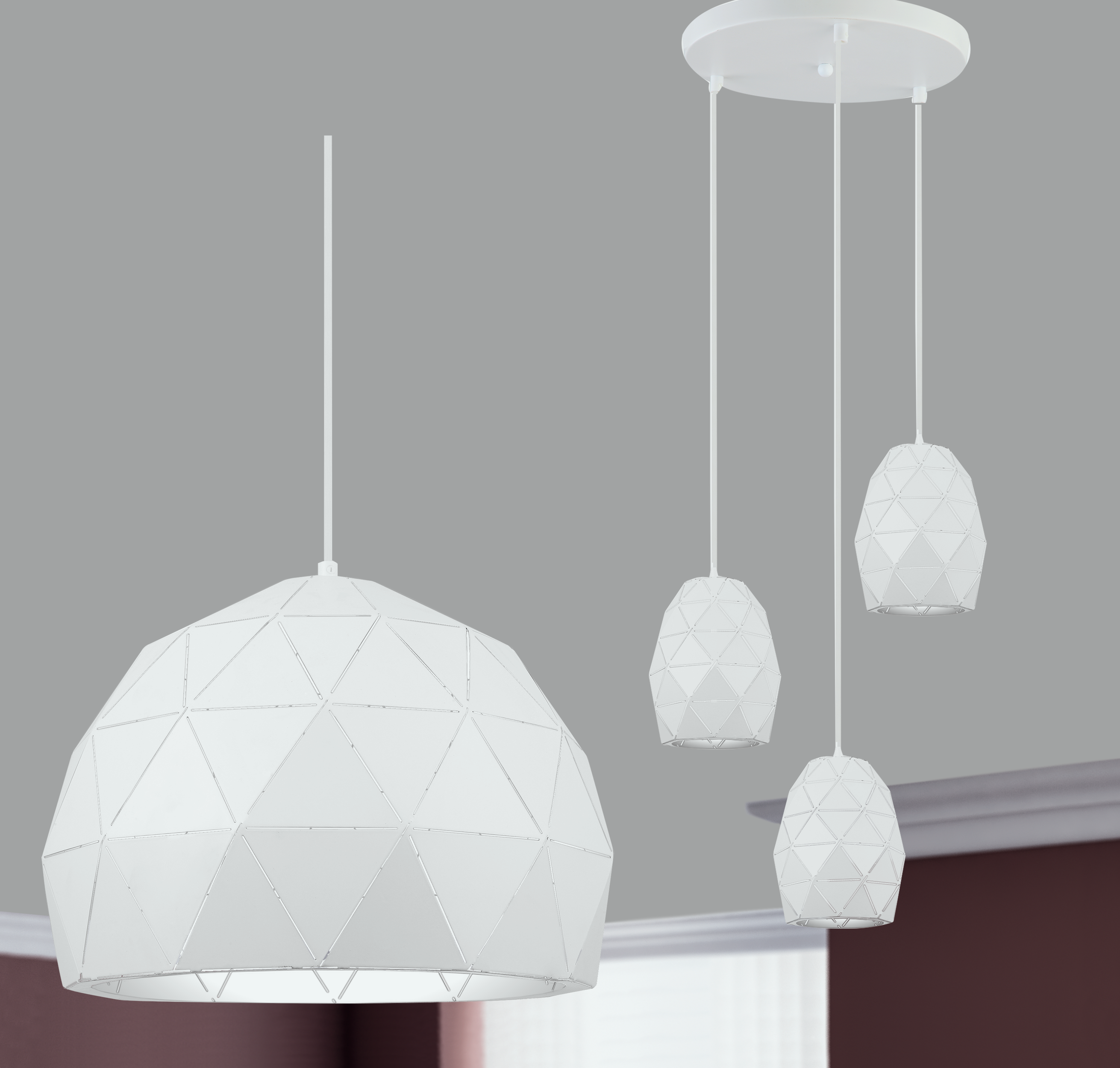 Lampa wisząca Harley biała E27 Italux - 4