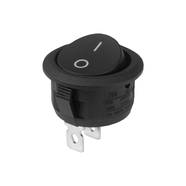 Włącznik kołyskowy OKRĄGŁY 6A 250V czarny ELGOTECH