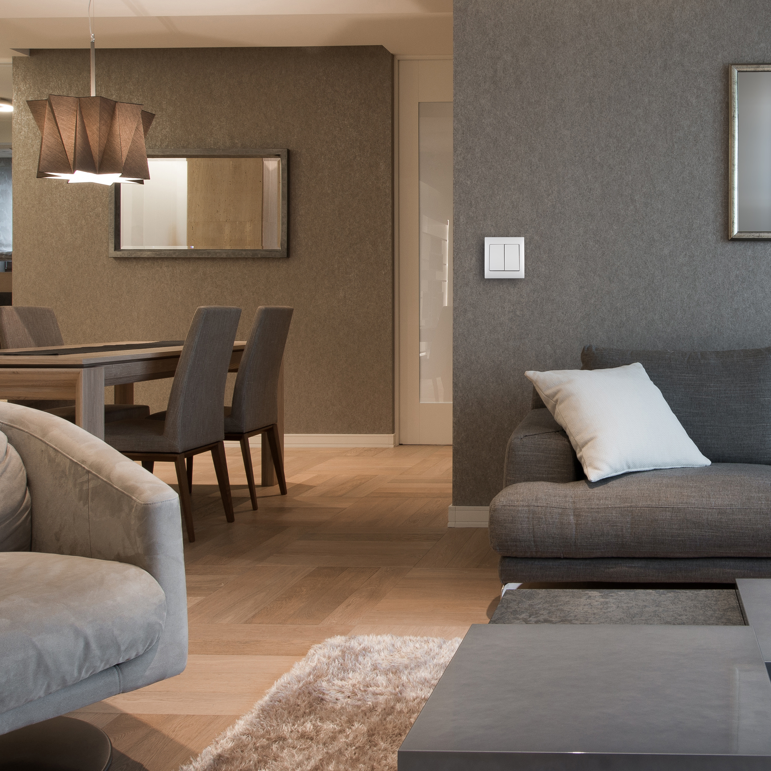 Włącznik podwójny INES Biały POLMARK - 2