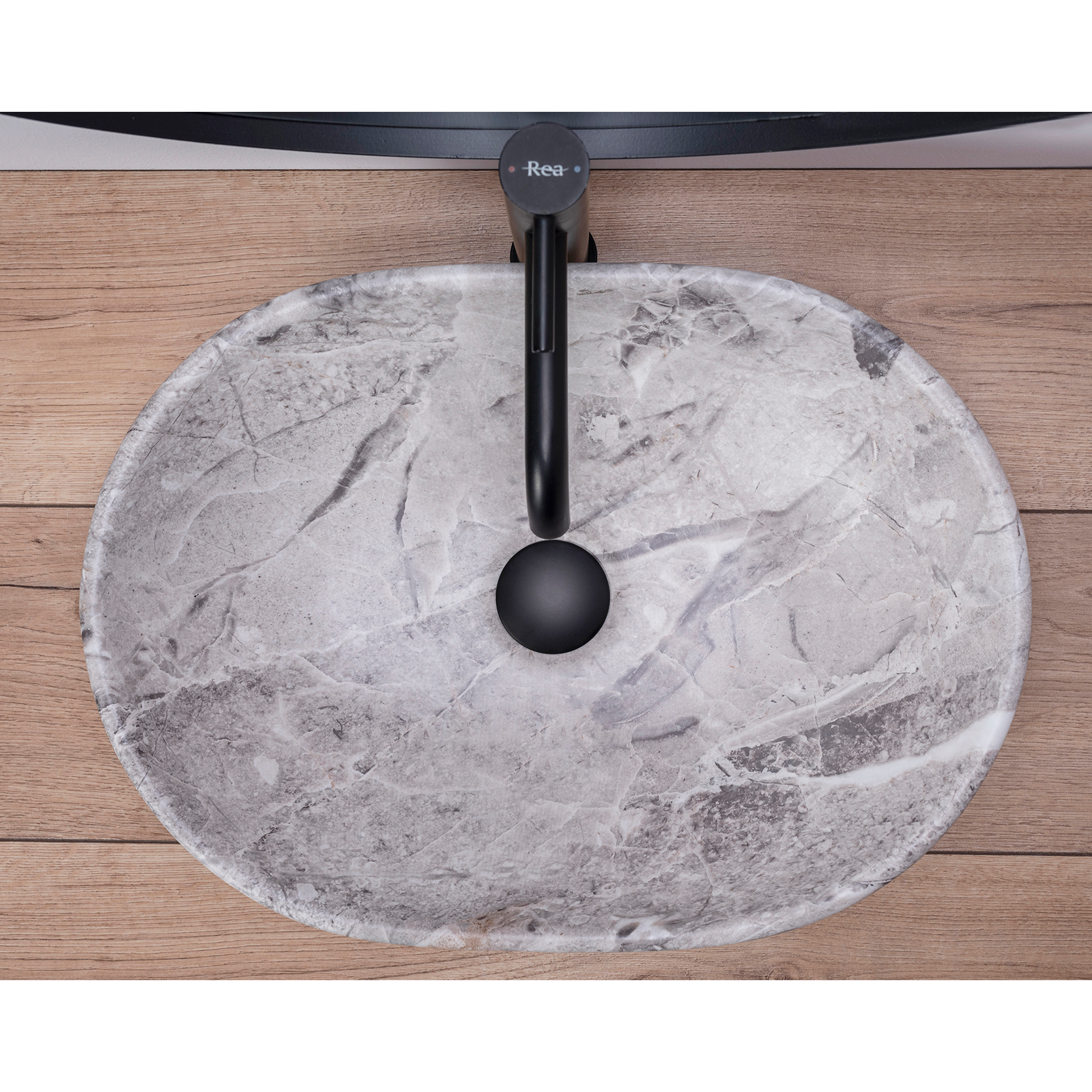 Umywalka ceramiczna nablatowa Lara 48 x 35 Rea - 3