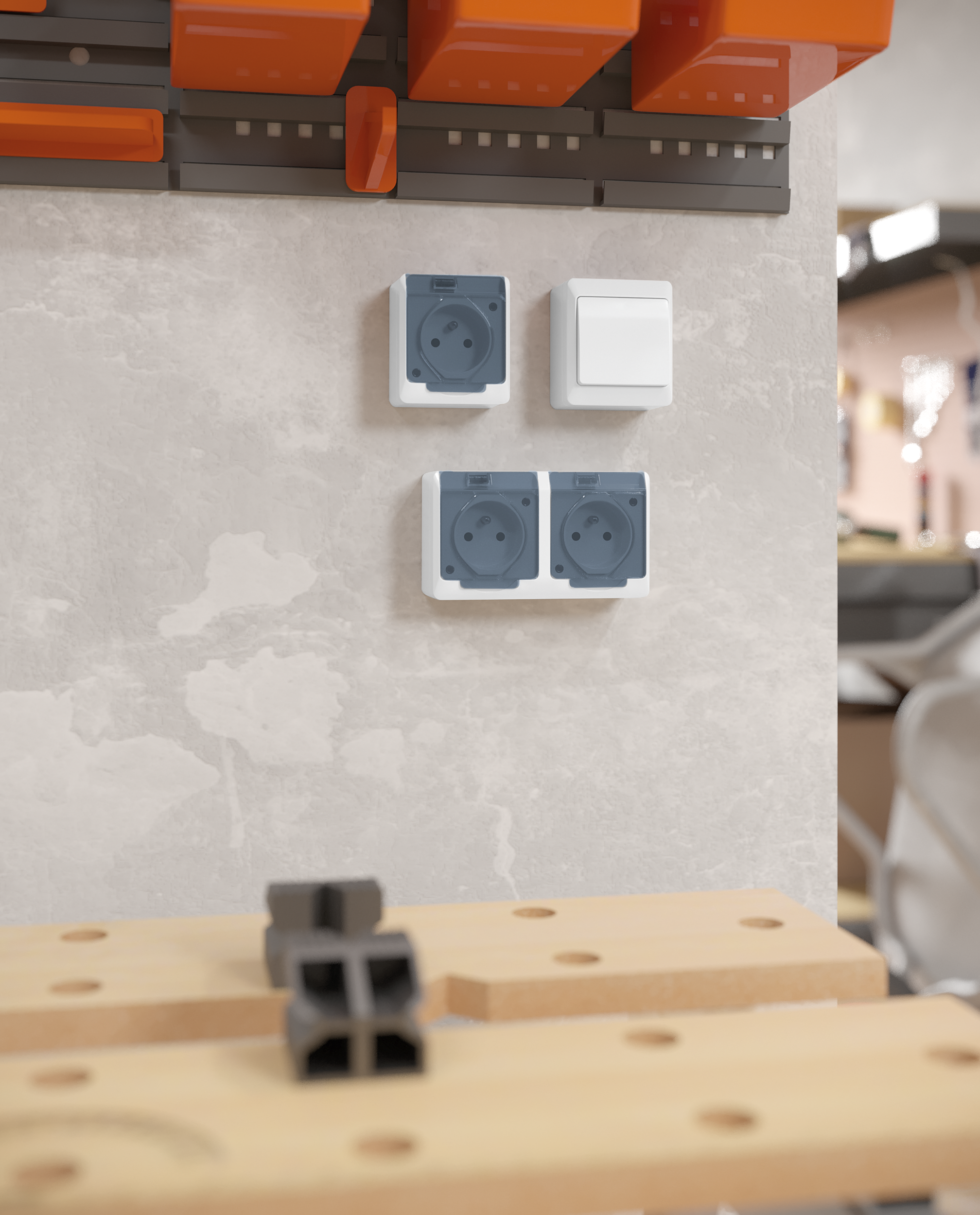 Włącznik pojedynczy schodowy IP44 HERMES Biały ELEKTRO-PLAST - 2