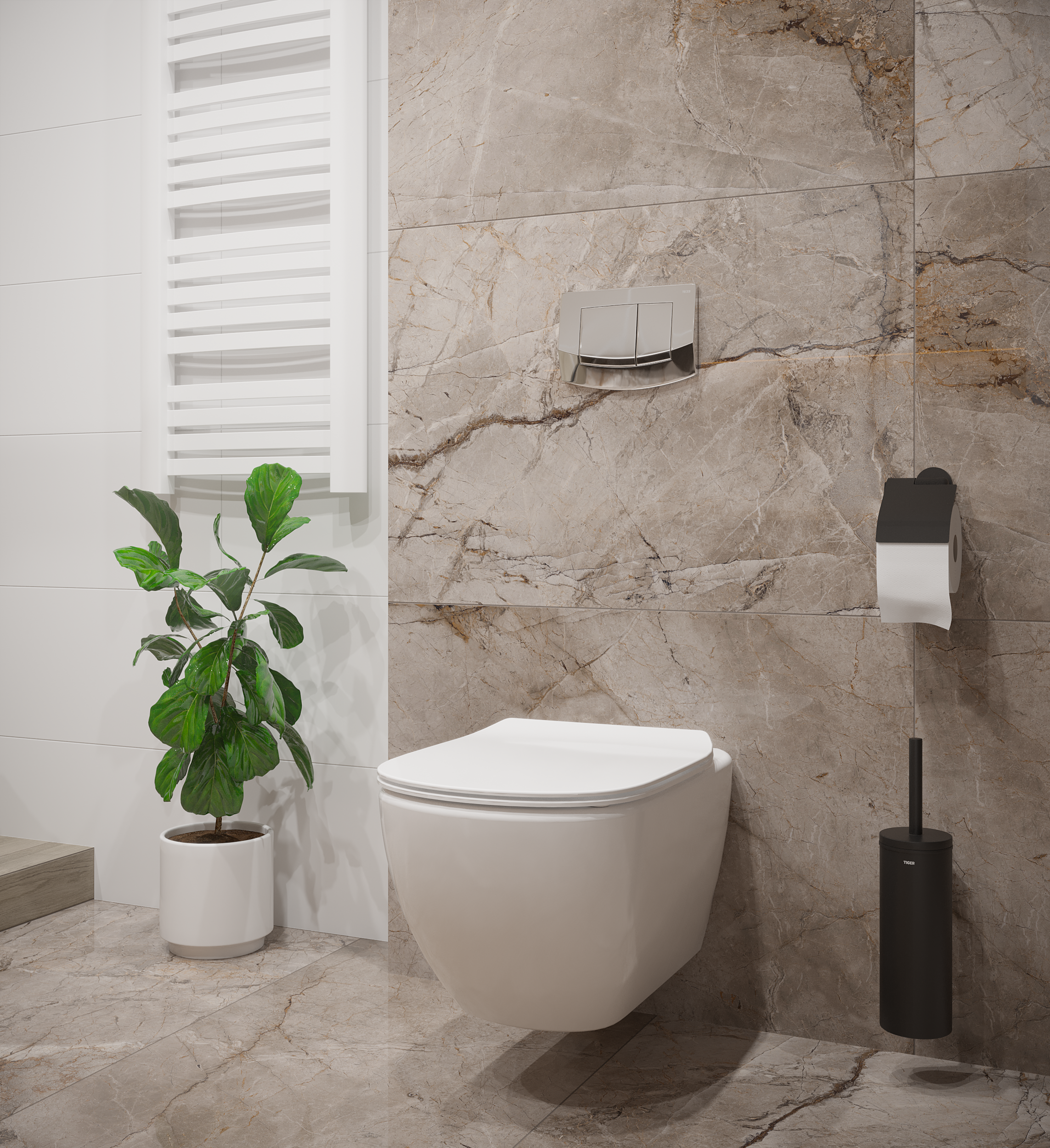 Uchwyt na papier toaletowy z pokrywą Boston Tiger - 6