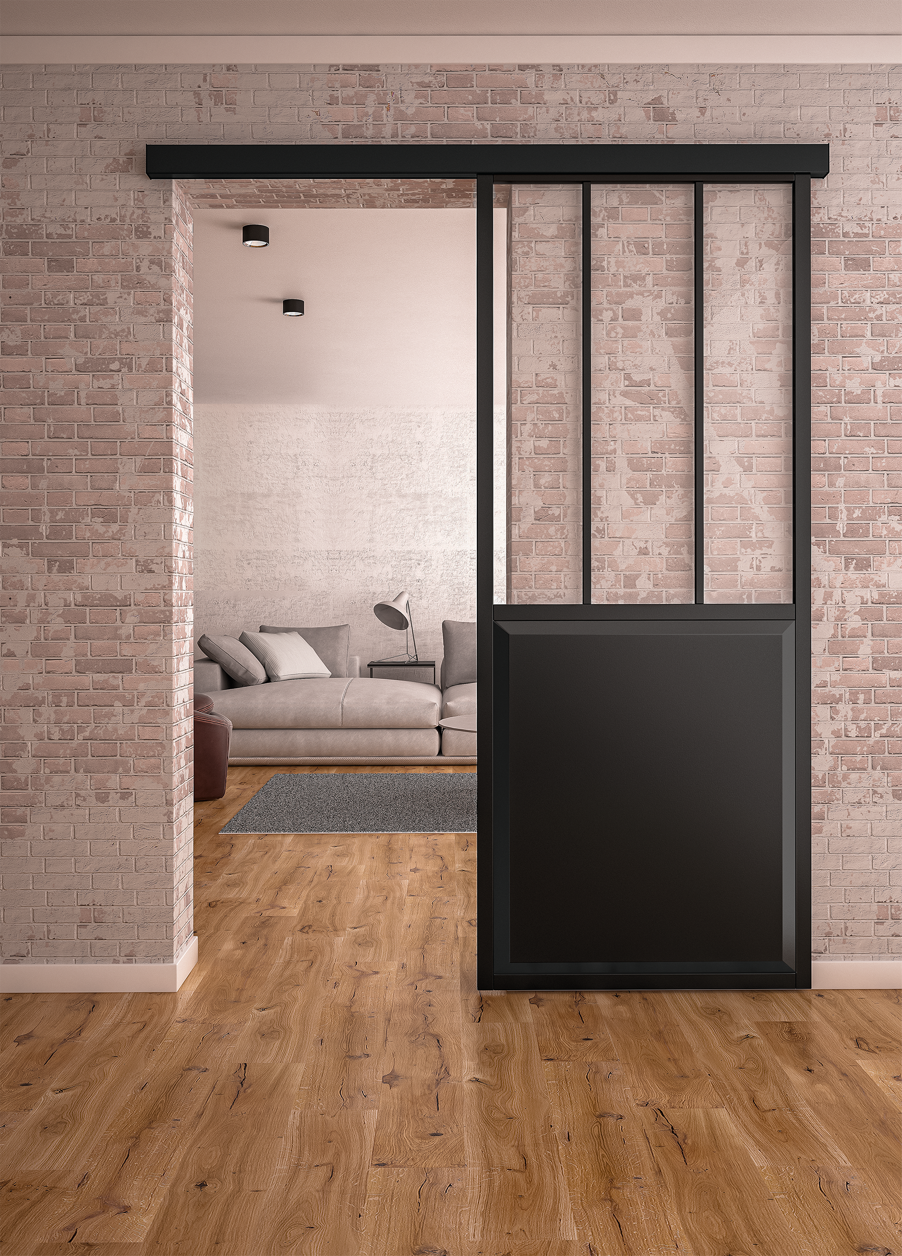 System przesuwny do drzwi przesuwnych Yumbo 2 Czarny Artens - 6
