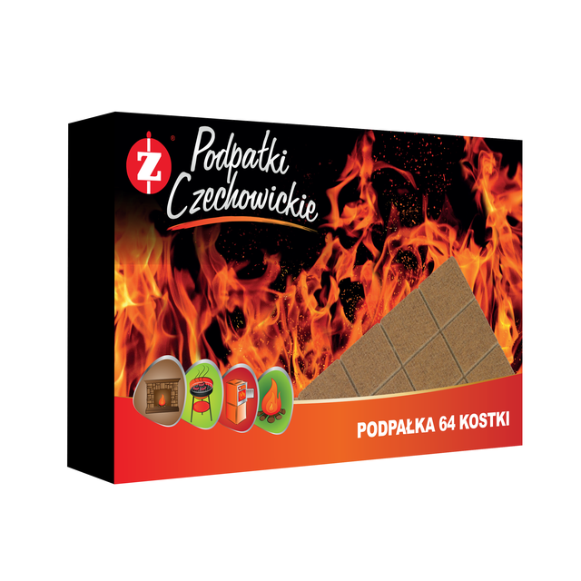 Podpałka brązowa 64 kostki Podpałki Czechowickie